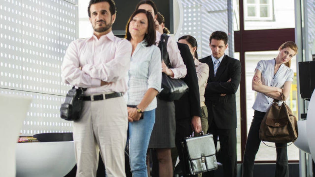 Person in a line