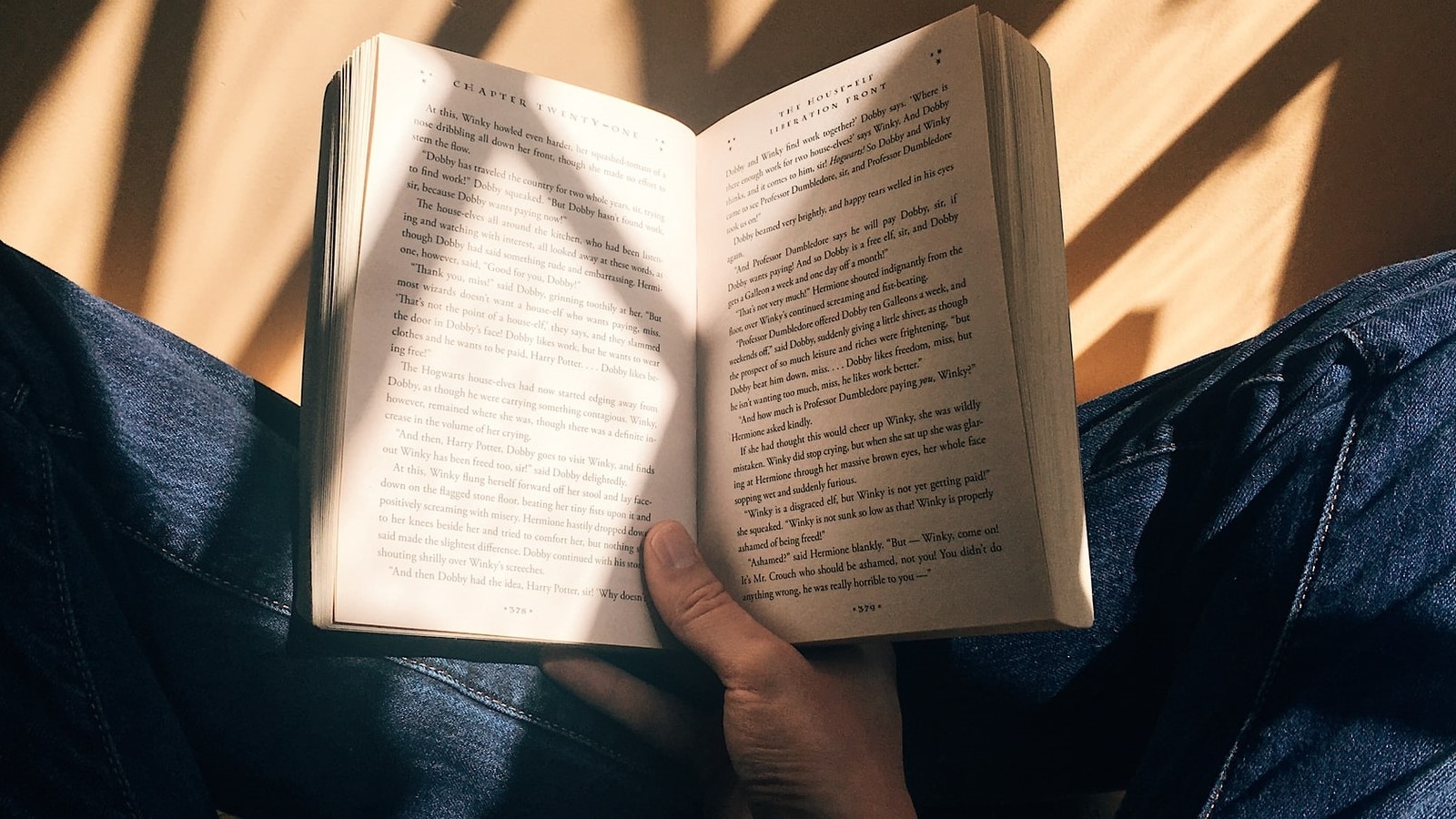 Person reading alone