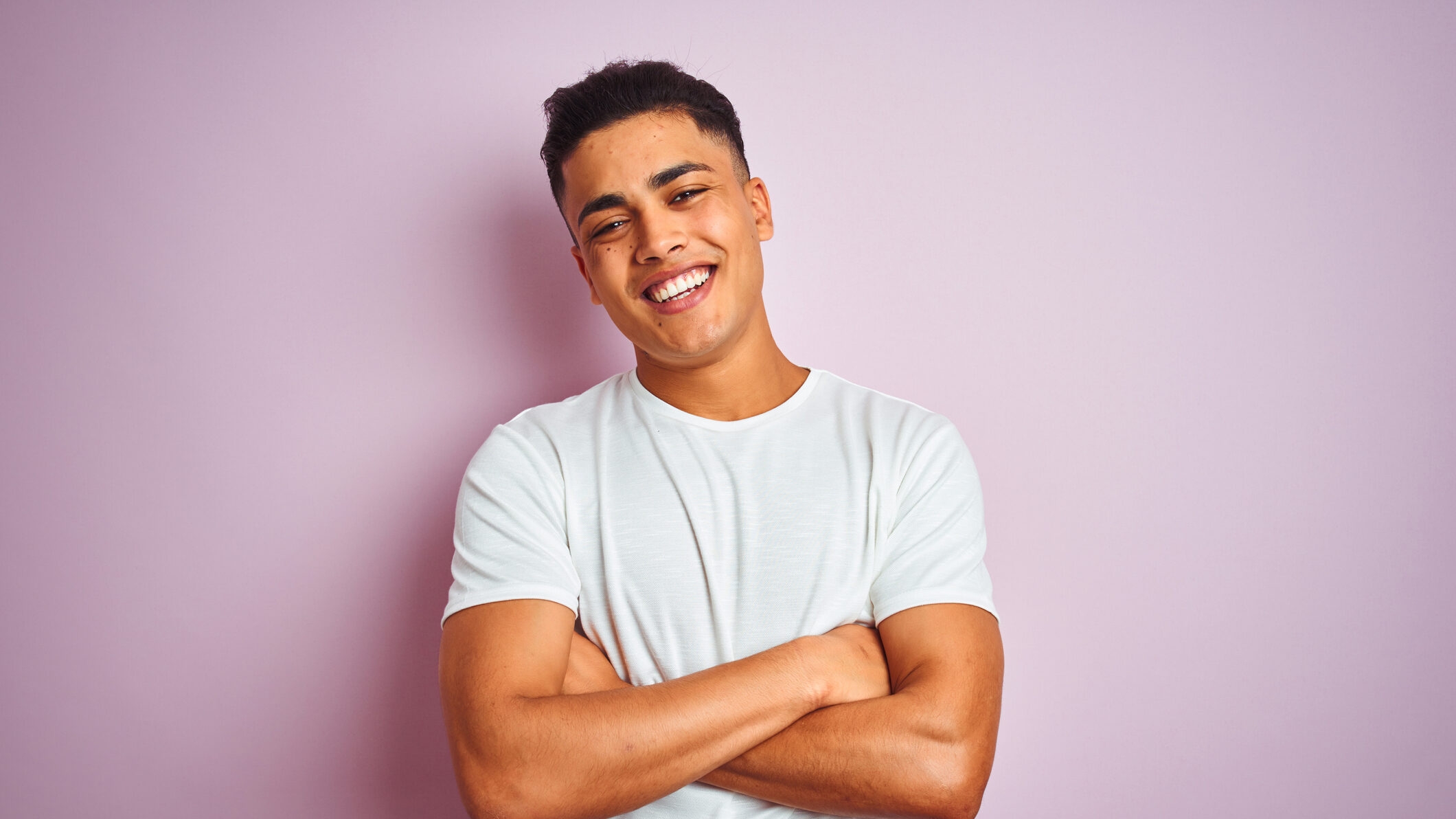 Confident person smiling