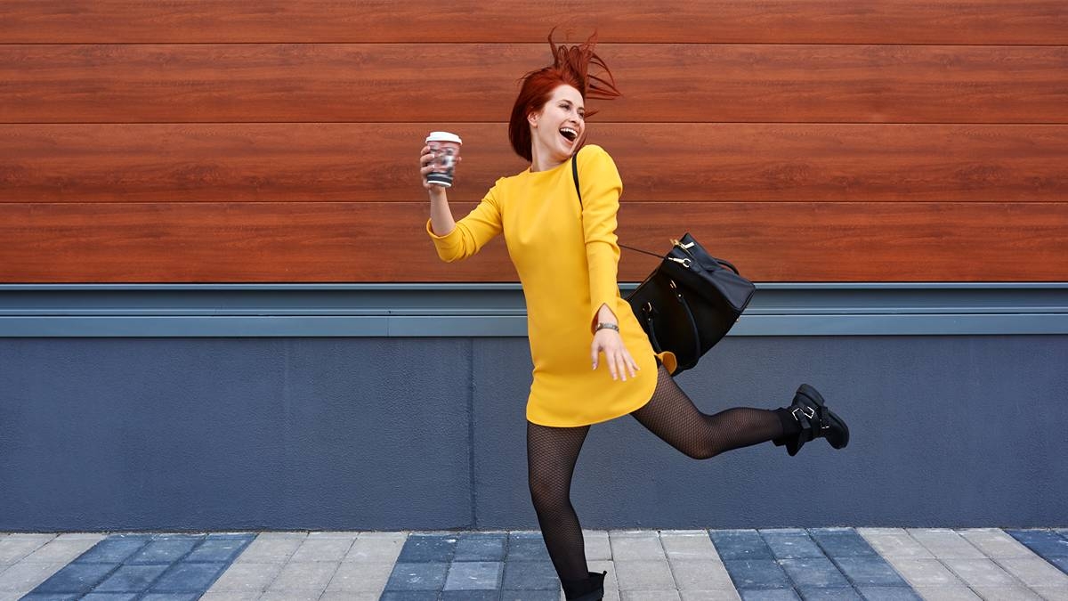 Happy person outside