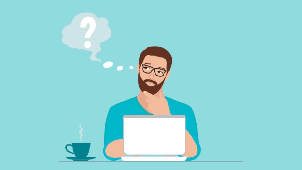 Thoughtful person at desk