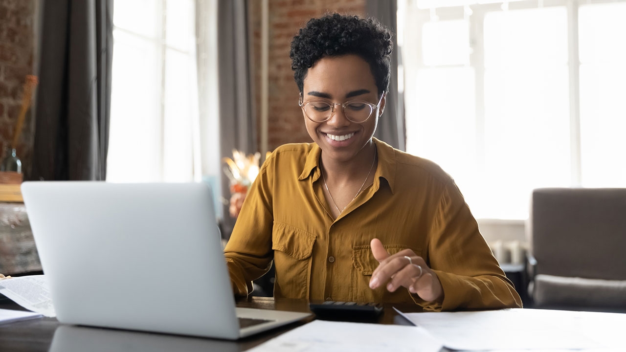 Calm person budgeting