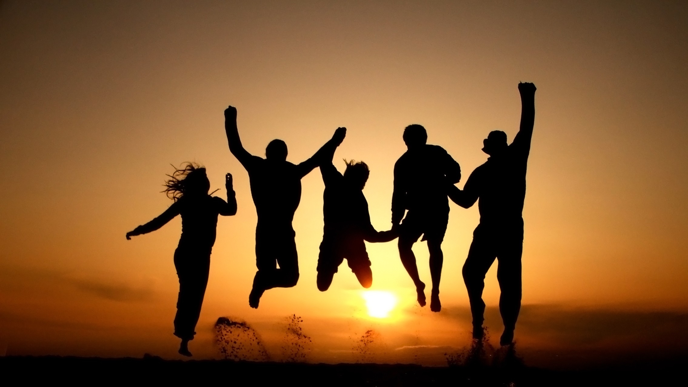 Friends at sunset