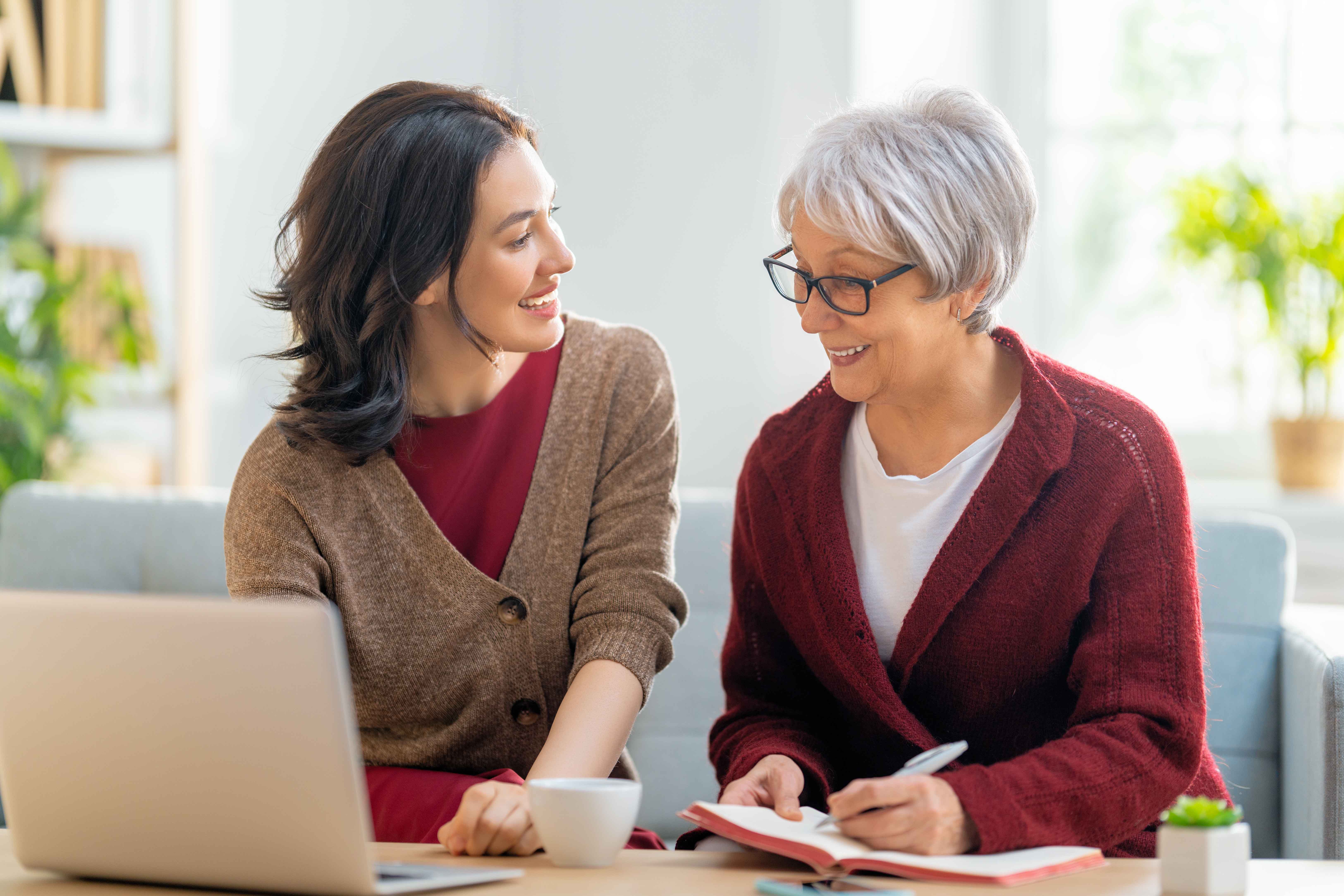 Person managing finances calmly