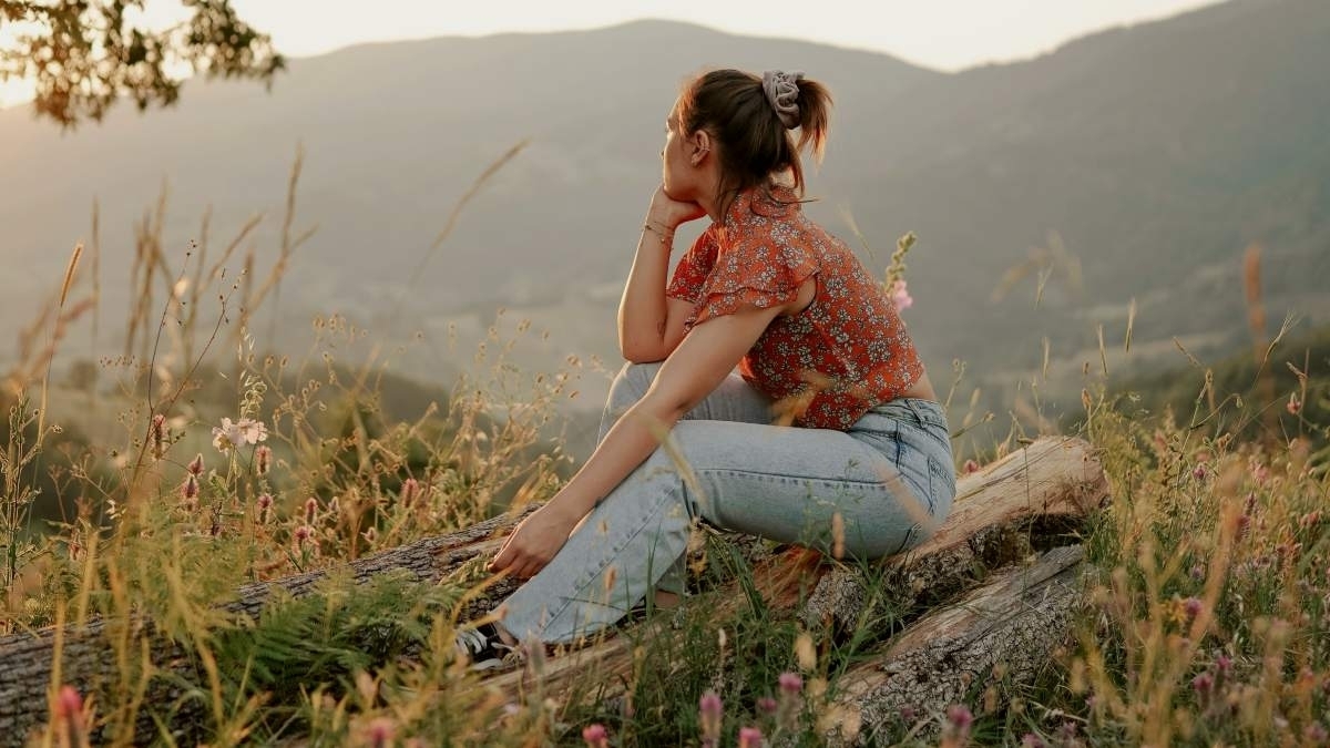 Thoughtful person alone