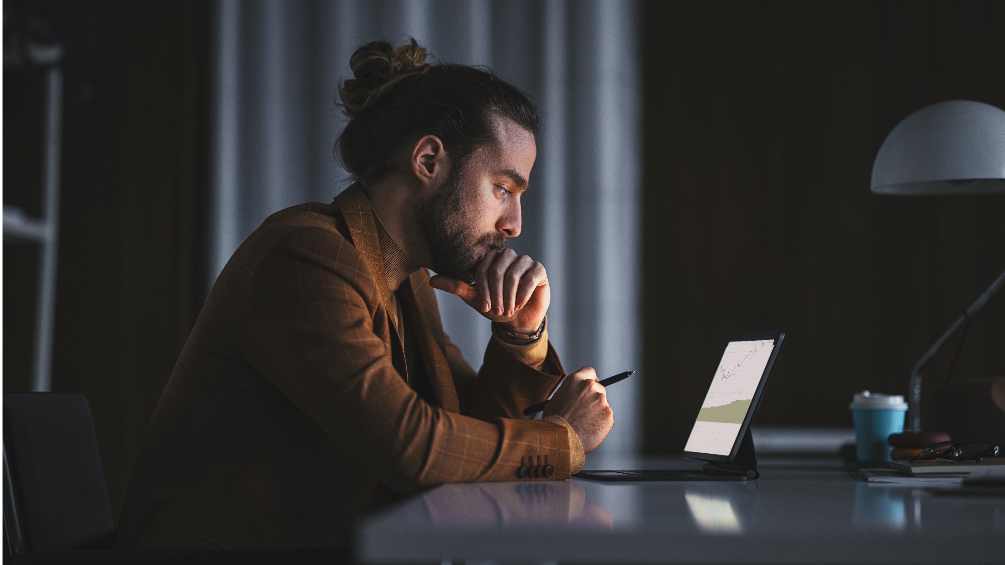 Thoughtful person sitting