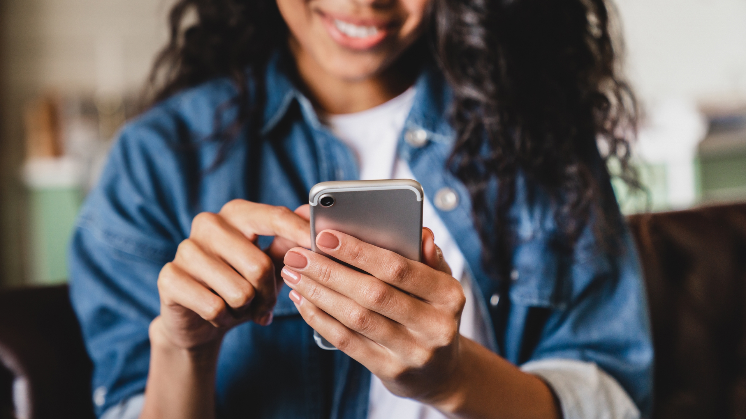 Young adult on phone