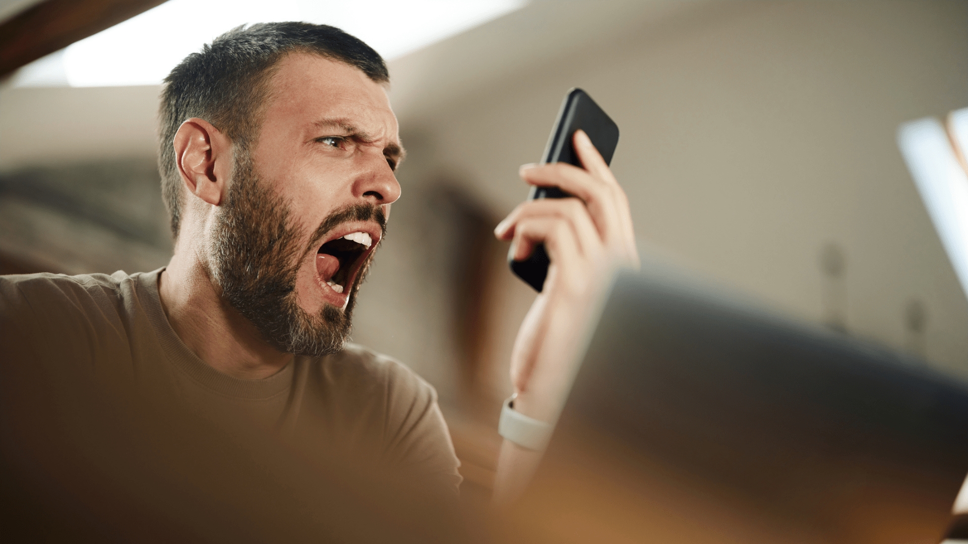 Angry phone user