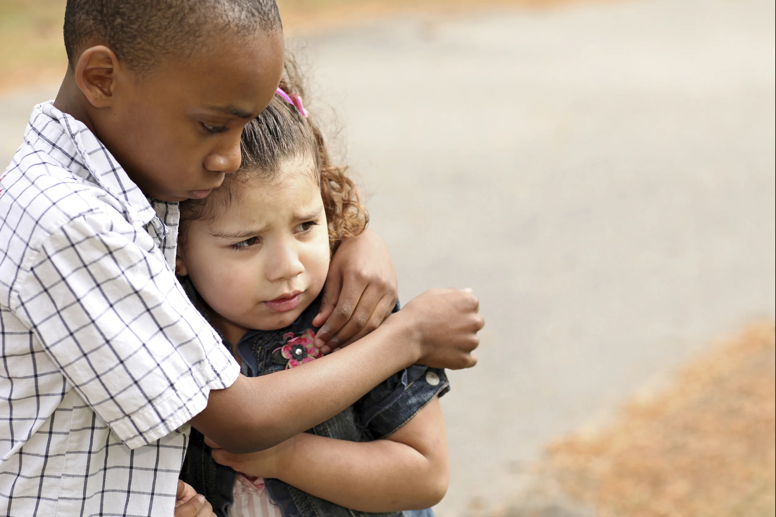 Child being comforted
