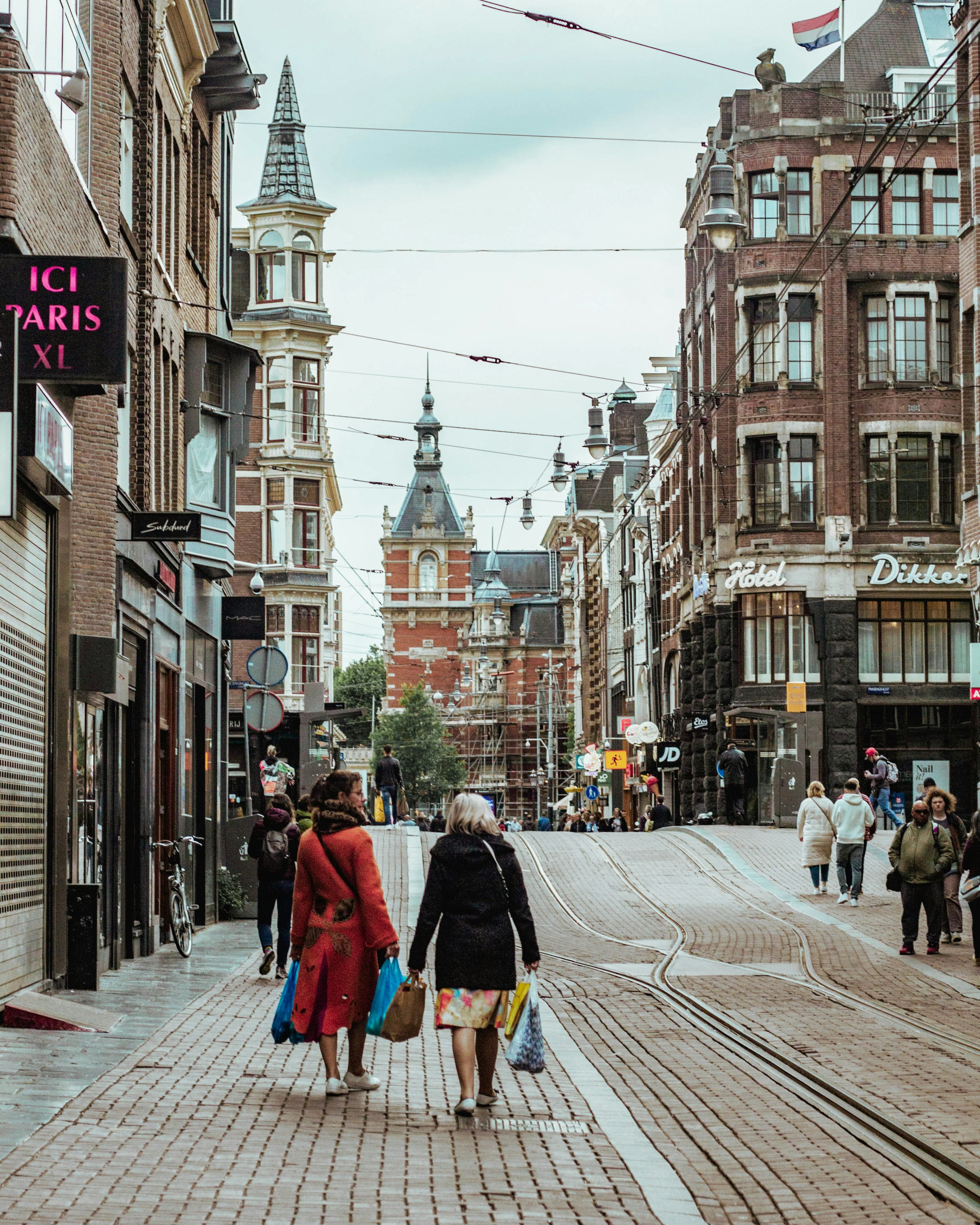 City sidewalk stroll