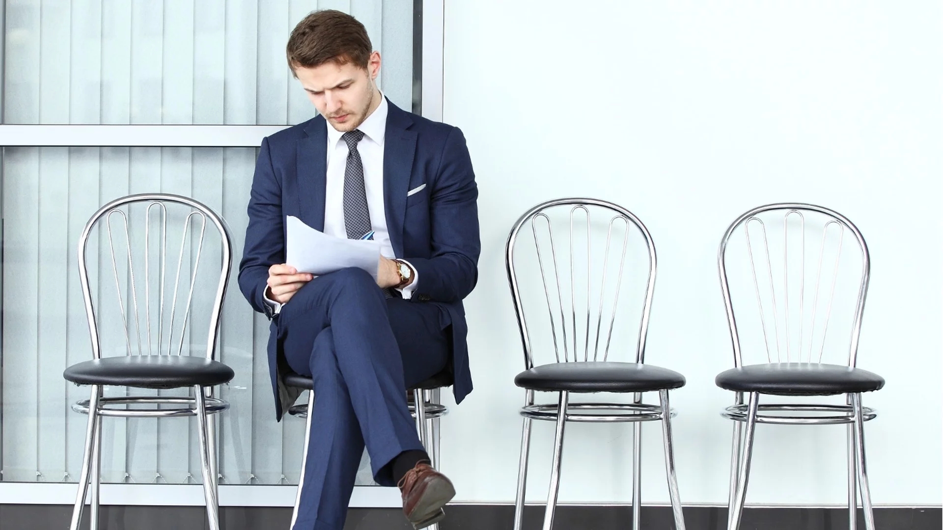 Confident introvert sitting