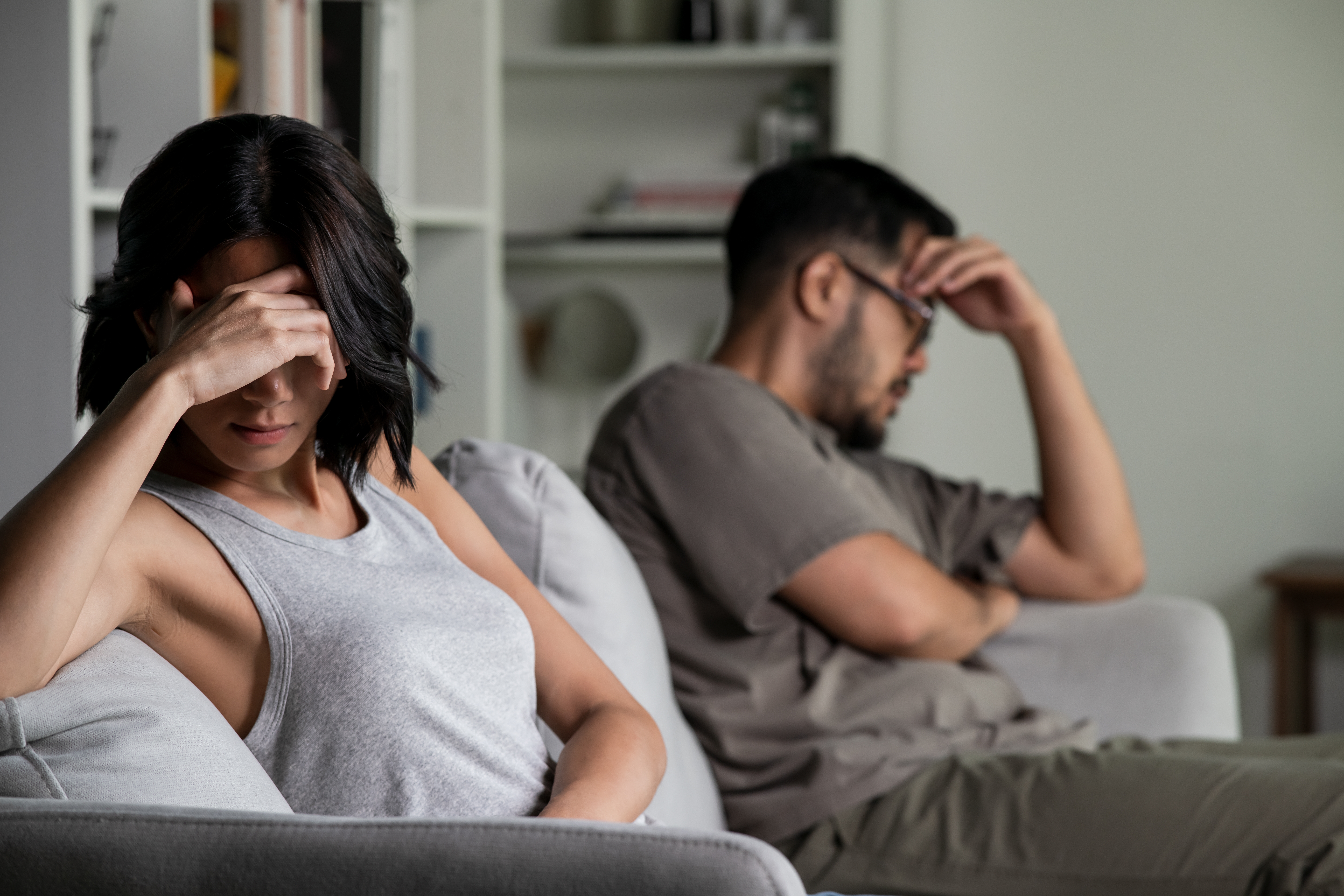 Couple having serious conversation