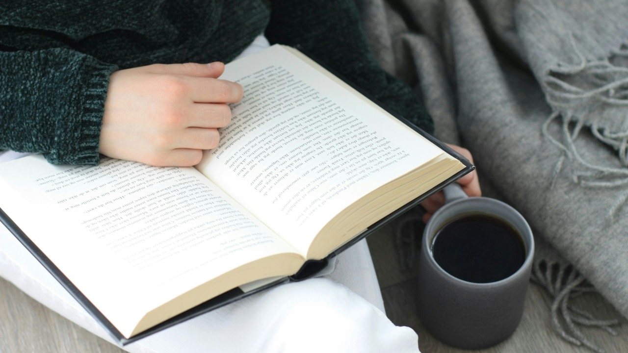 Cozy person reading