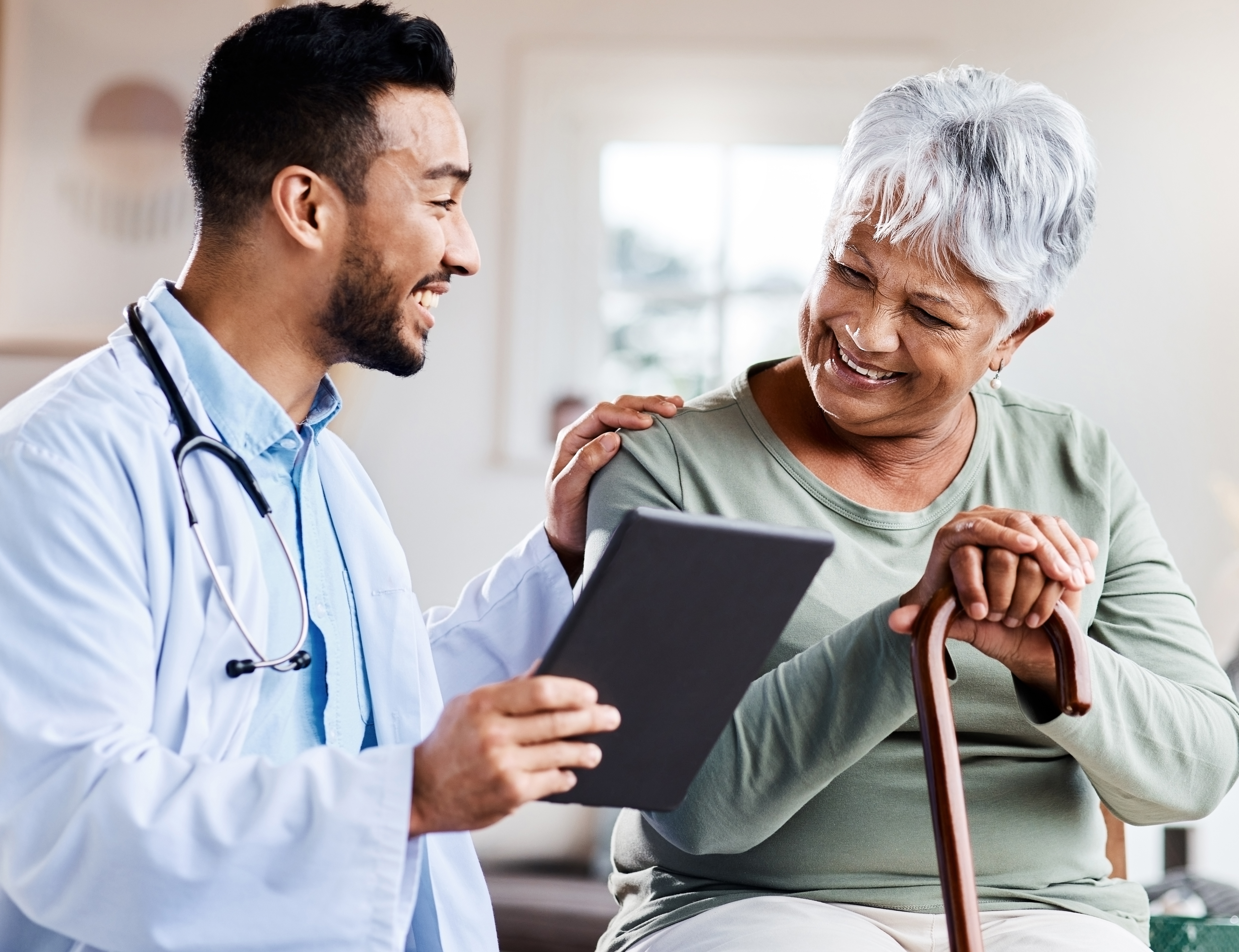 Doctor talking to patient
