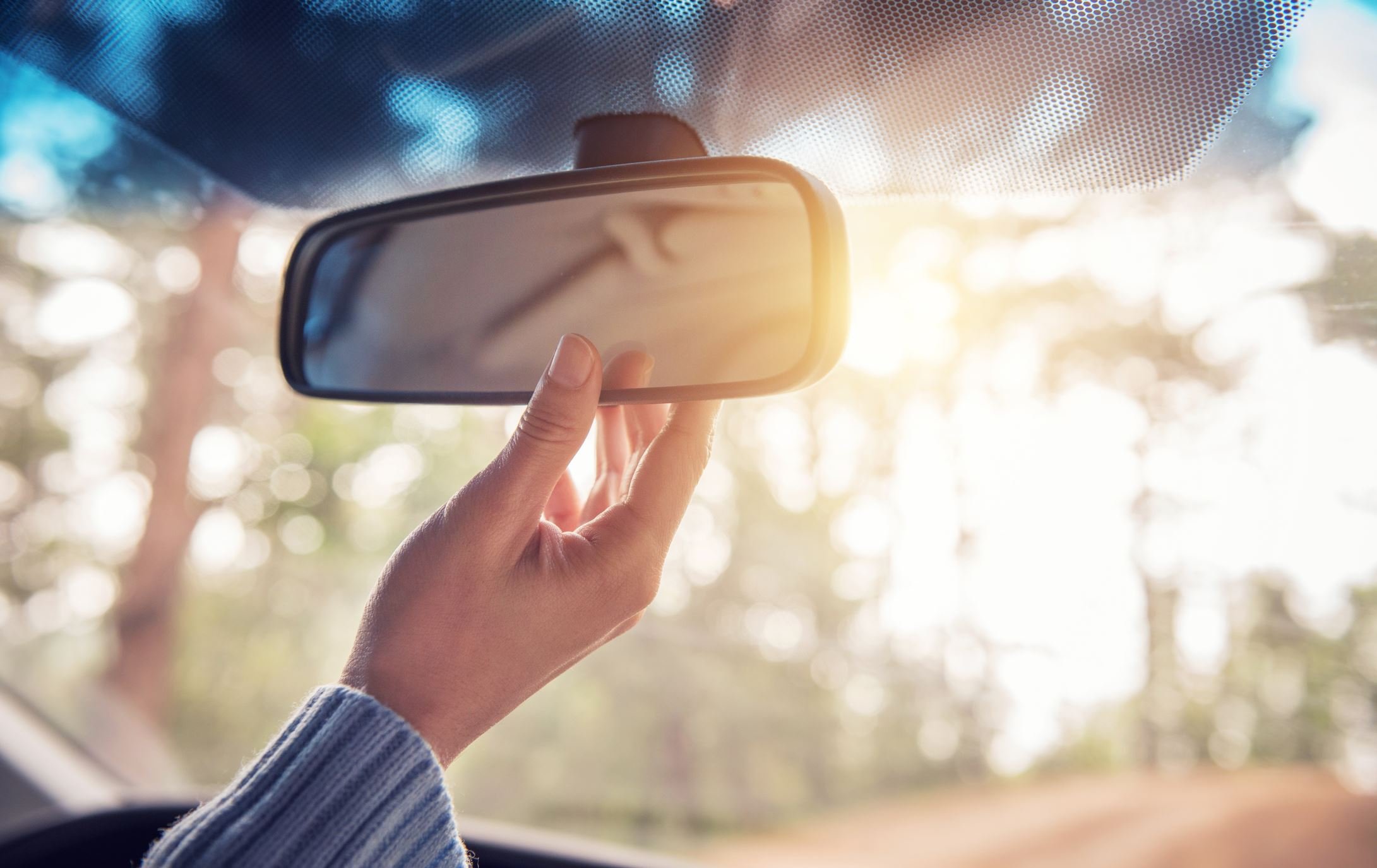 Driver checking mirrors