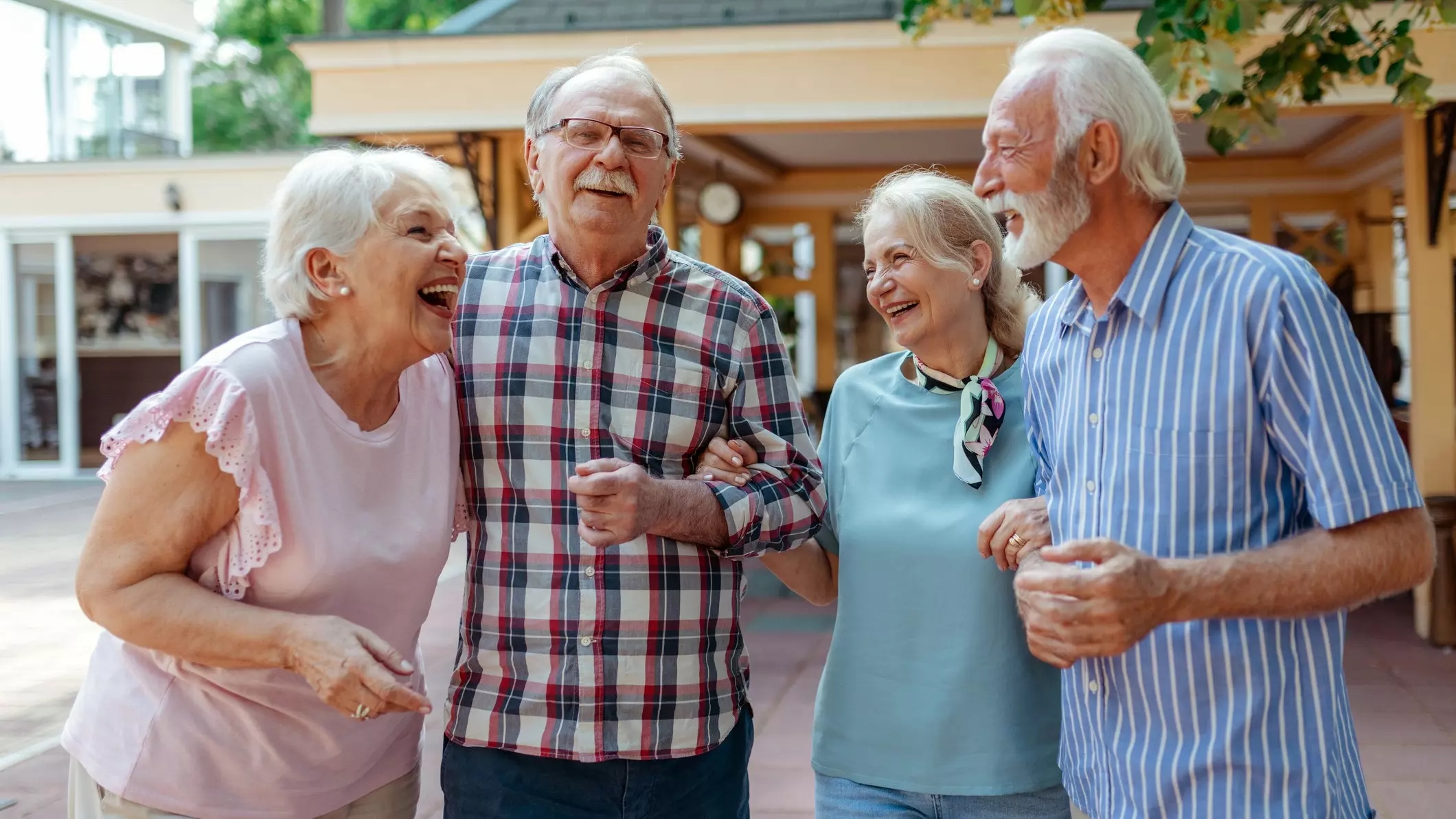 Happy older friends