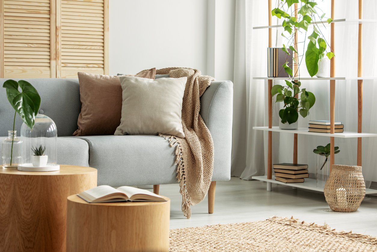 Peaceful living room evening