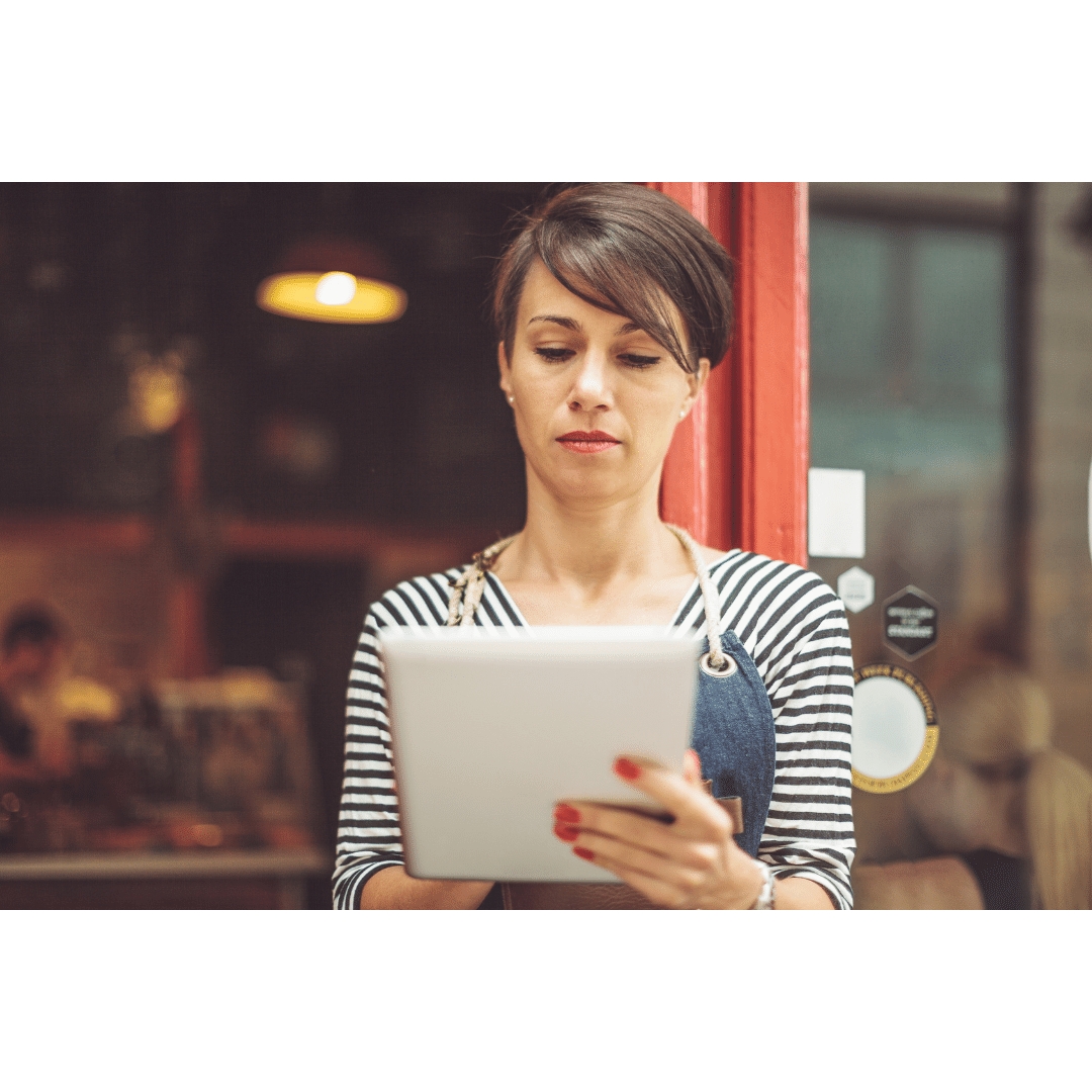 Person checking stock app calmly