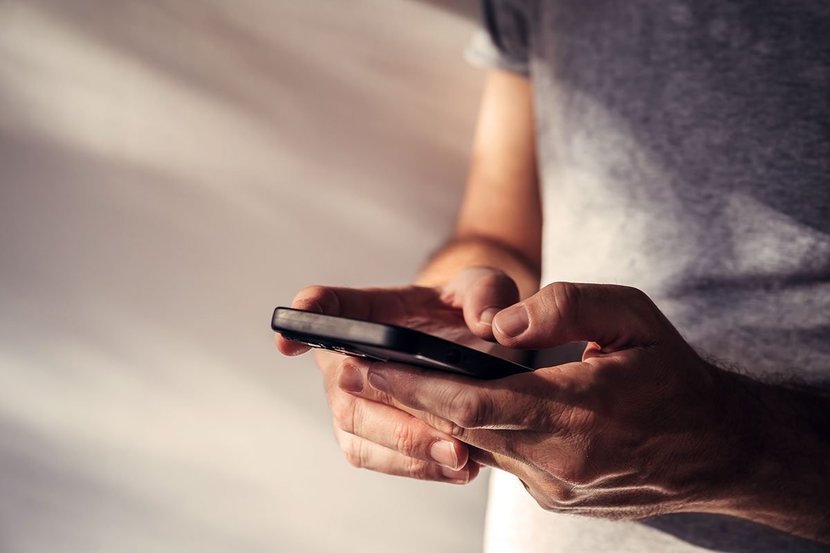 Person holding phone