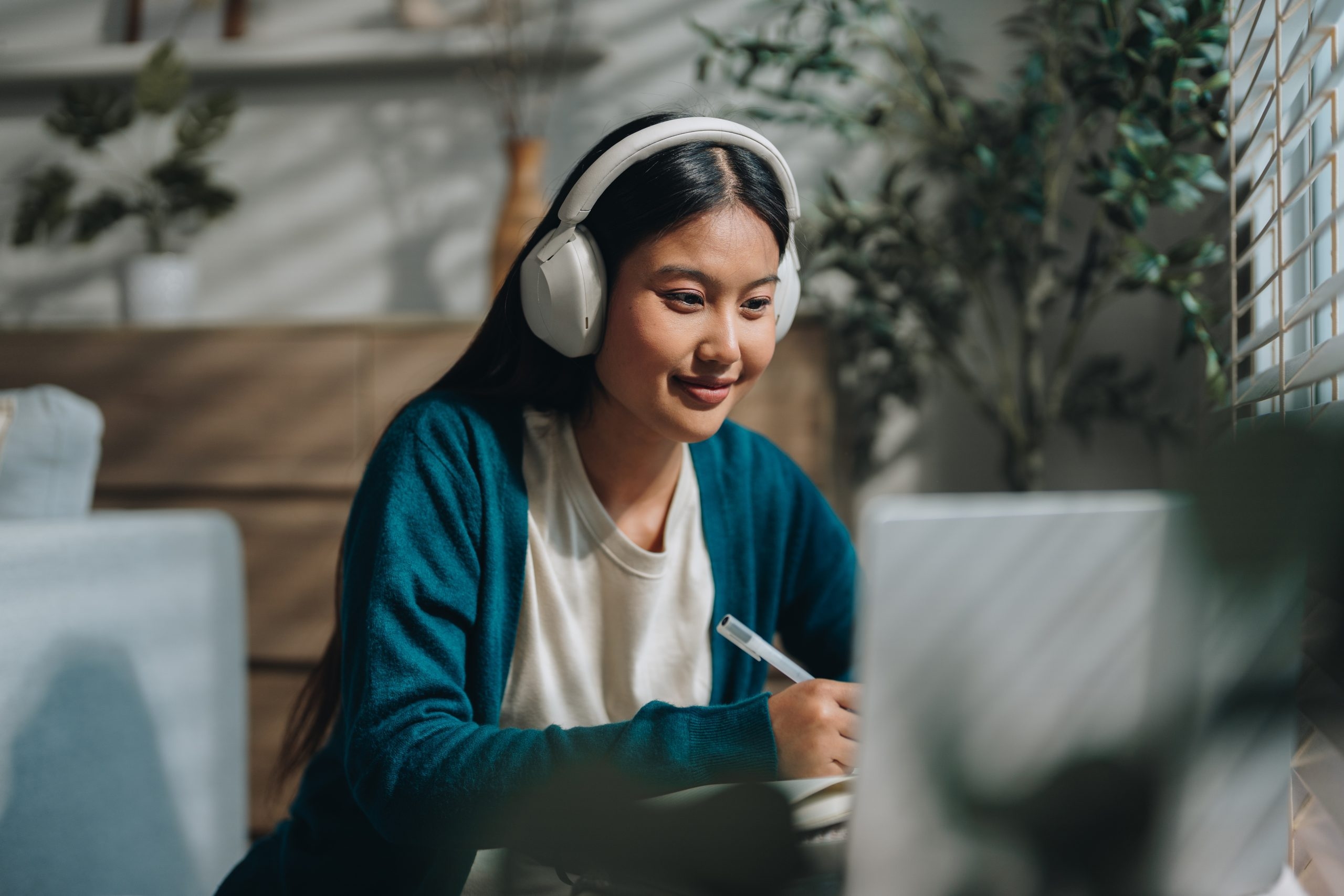 Person listening carefully