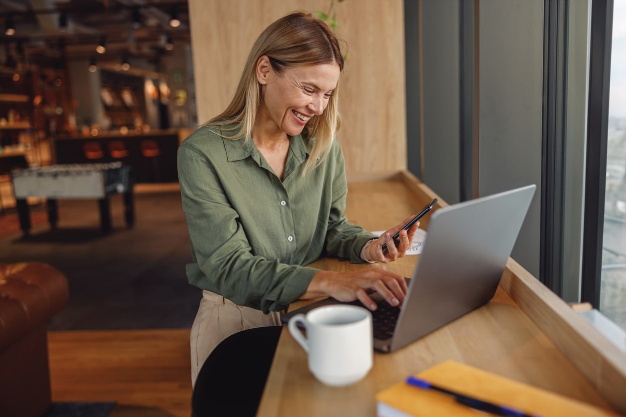 Person looking thoughtful with coffee