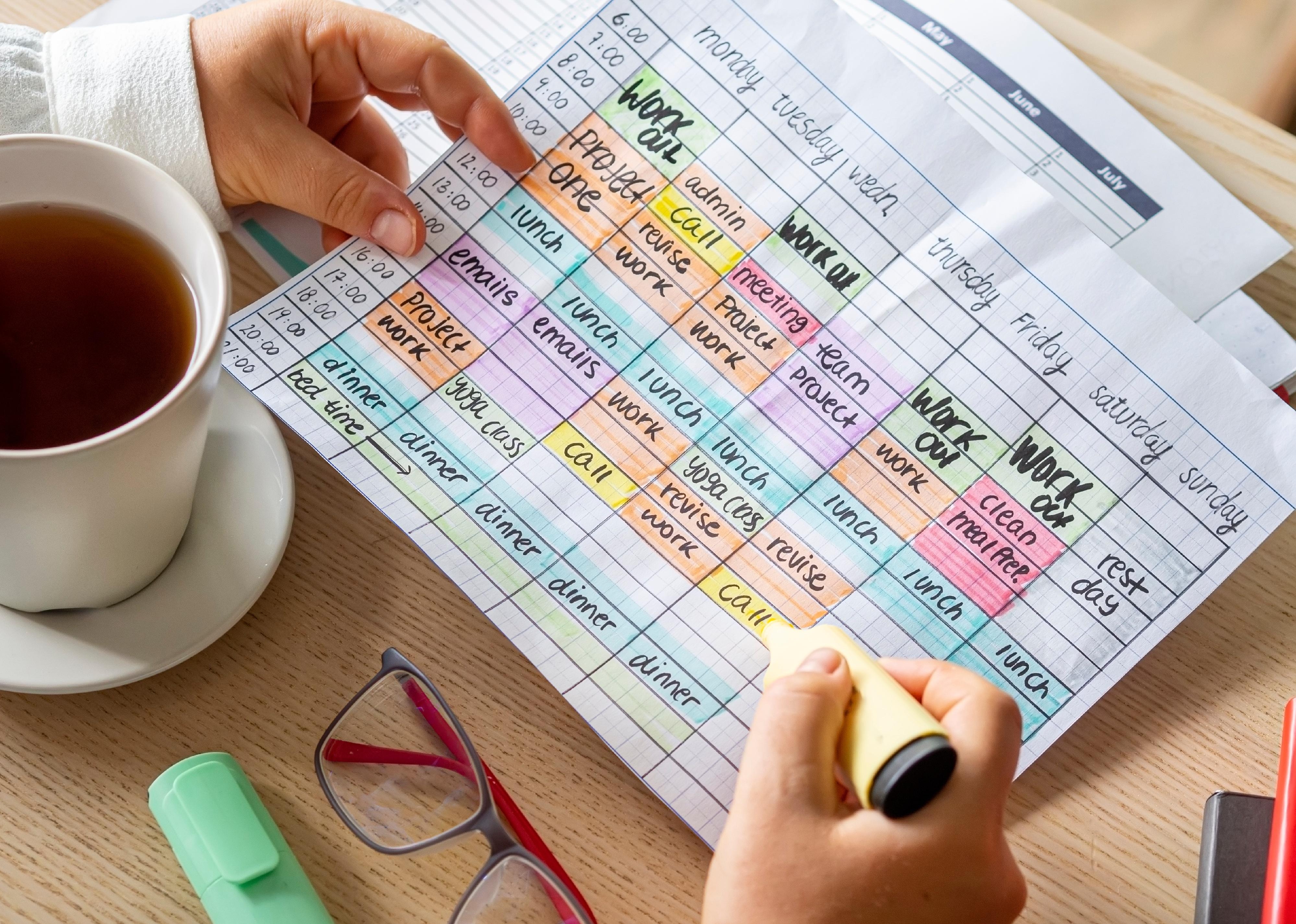 Person planning week