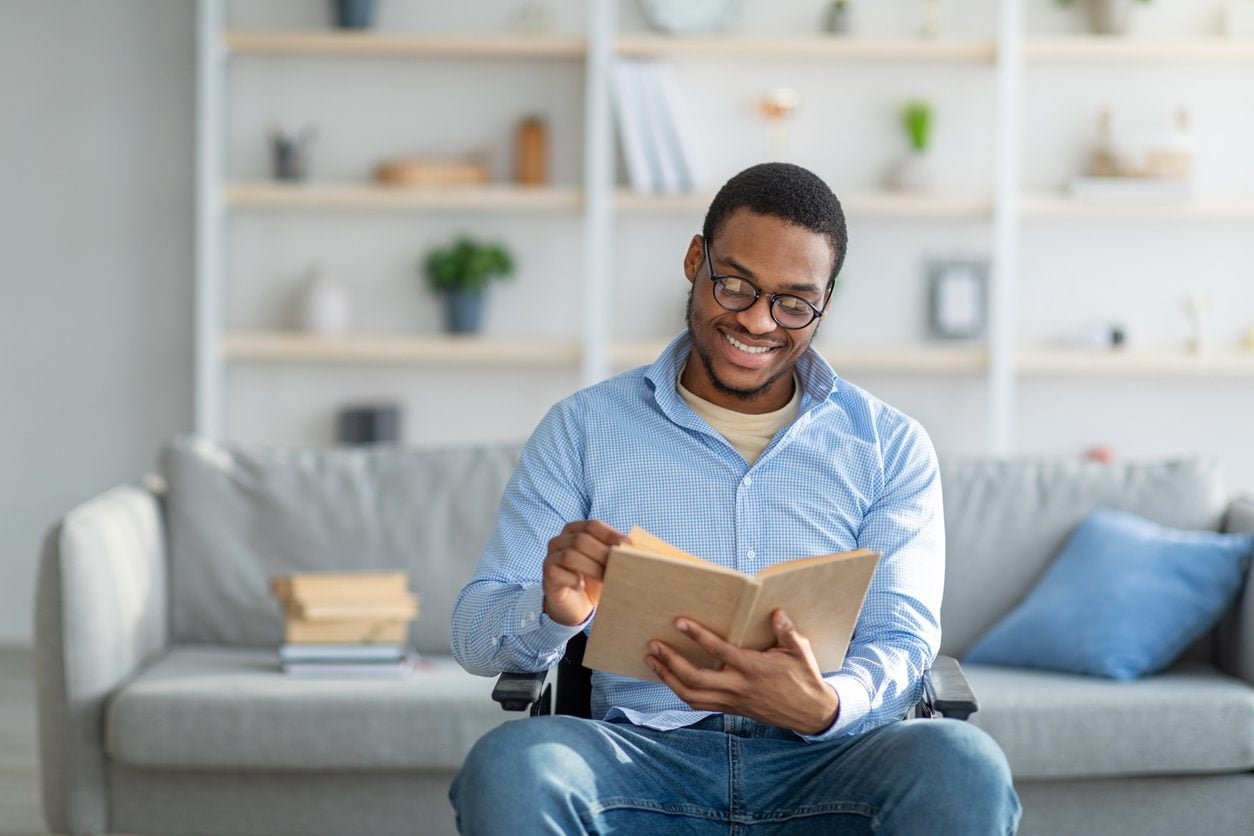 Person reading alone peacefully