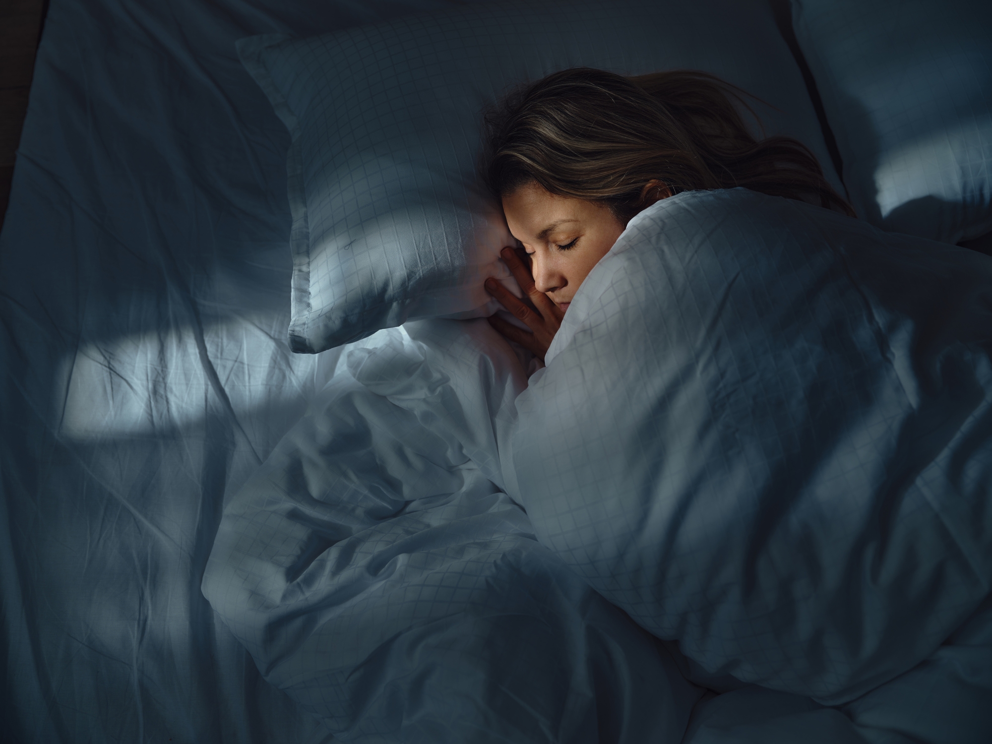 Person relaxing before sleep