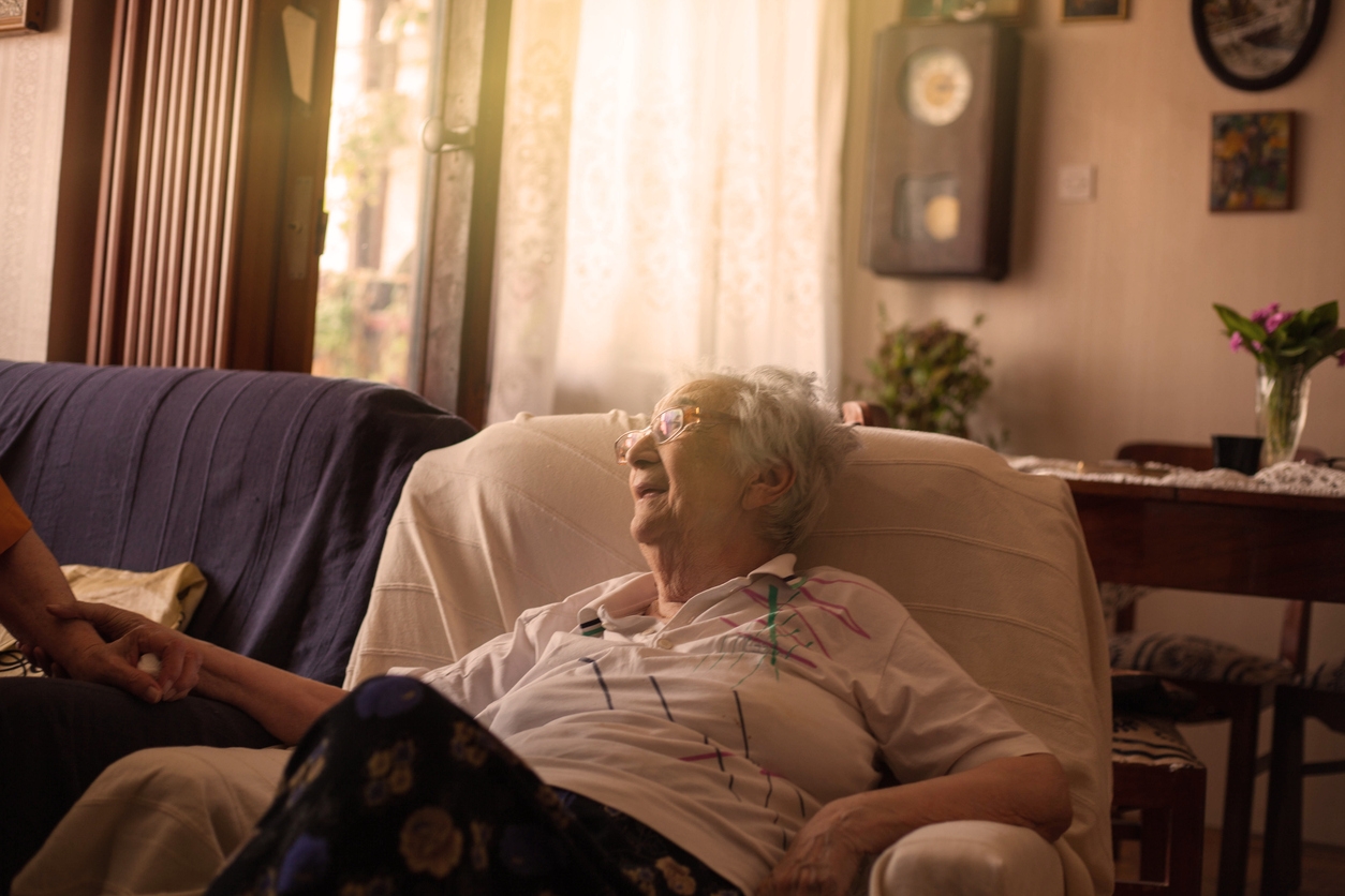 Person remembering old living room
