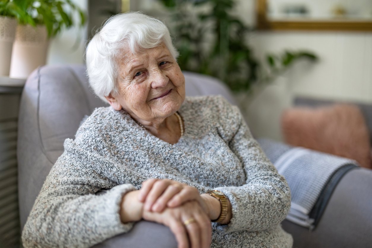 Person resting on couch