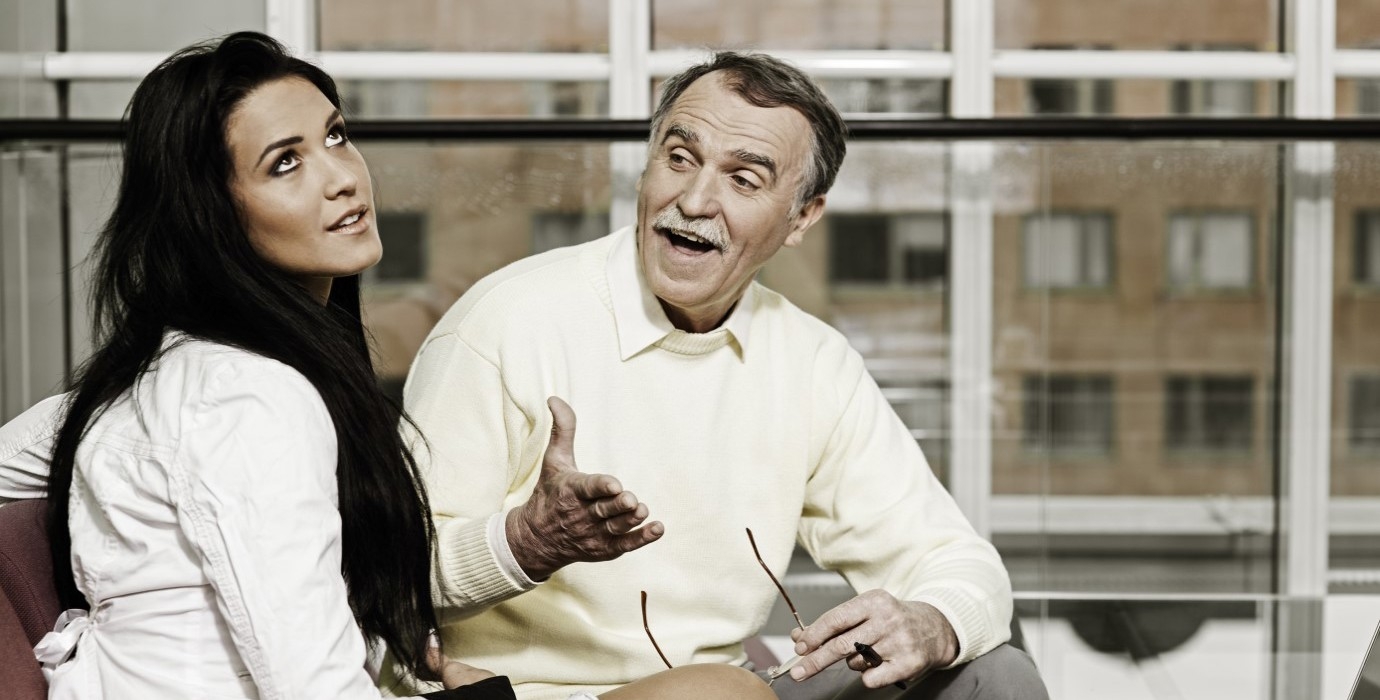 Person rolling eyes in conversation