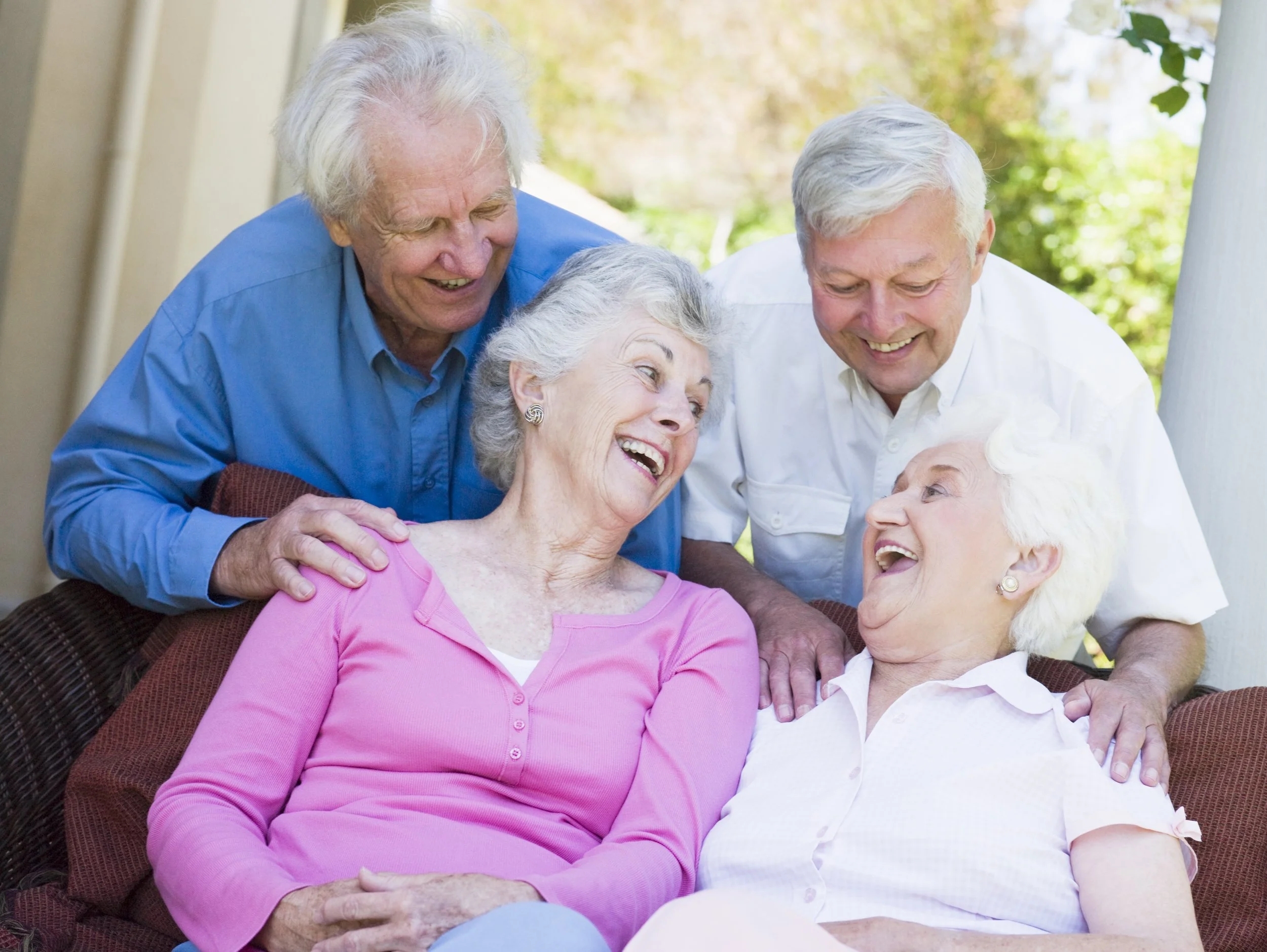 Senior friends laughing