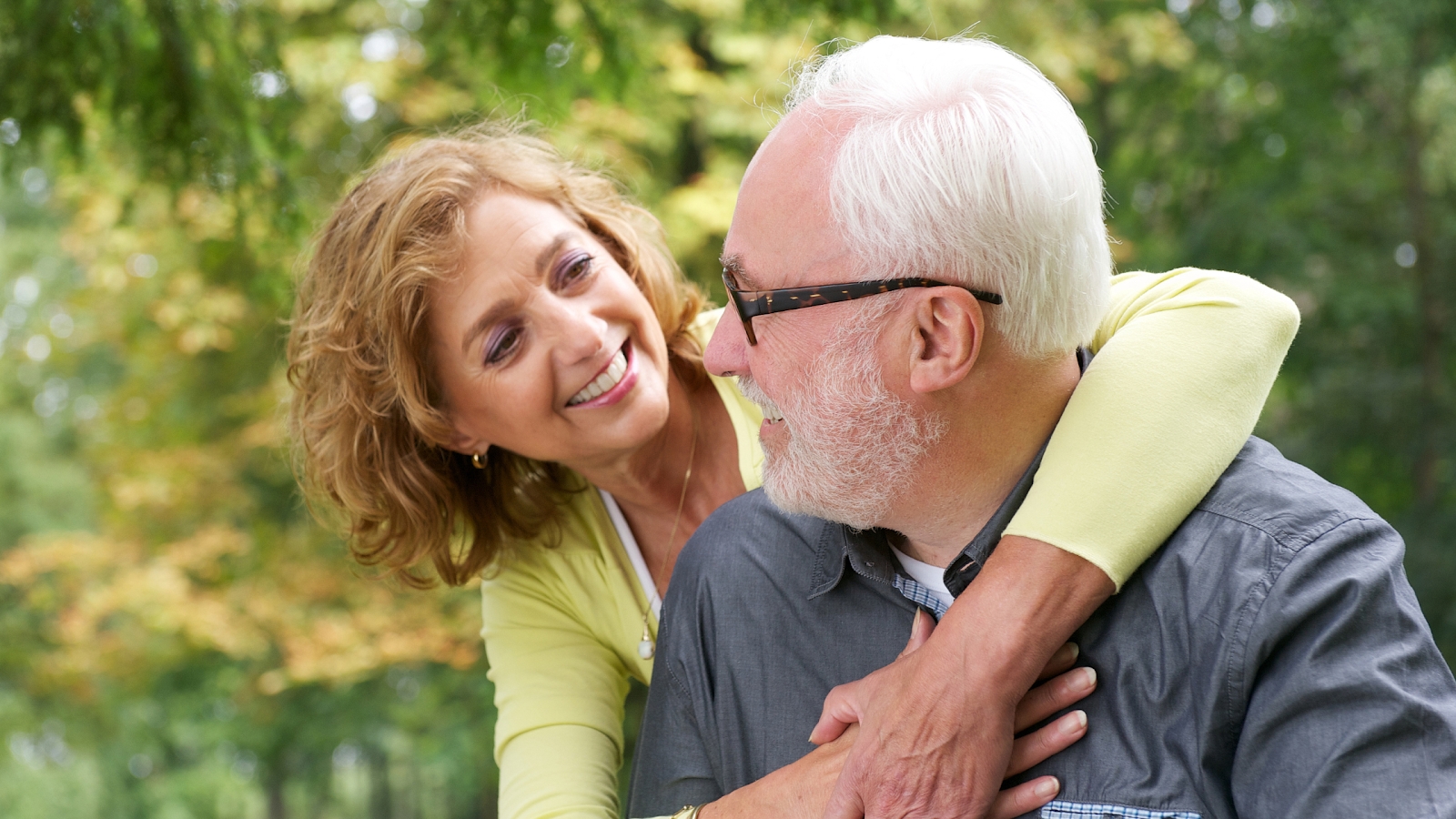 Smiling older couple