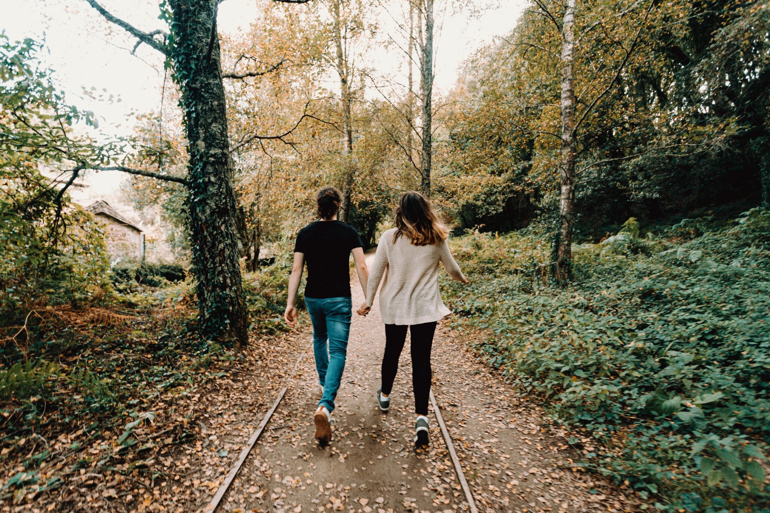 Two people walking together