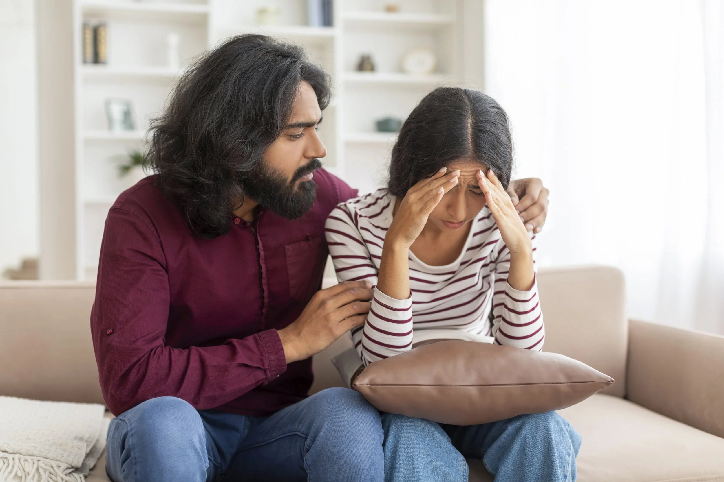 Upset person sitting