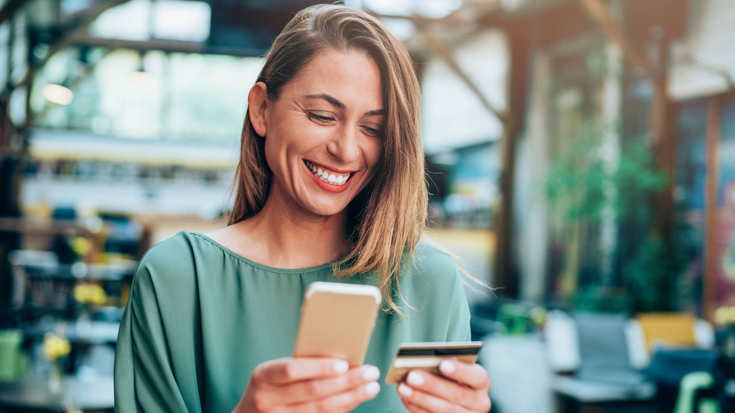 Woman checking phone