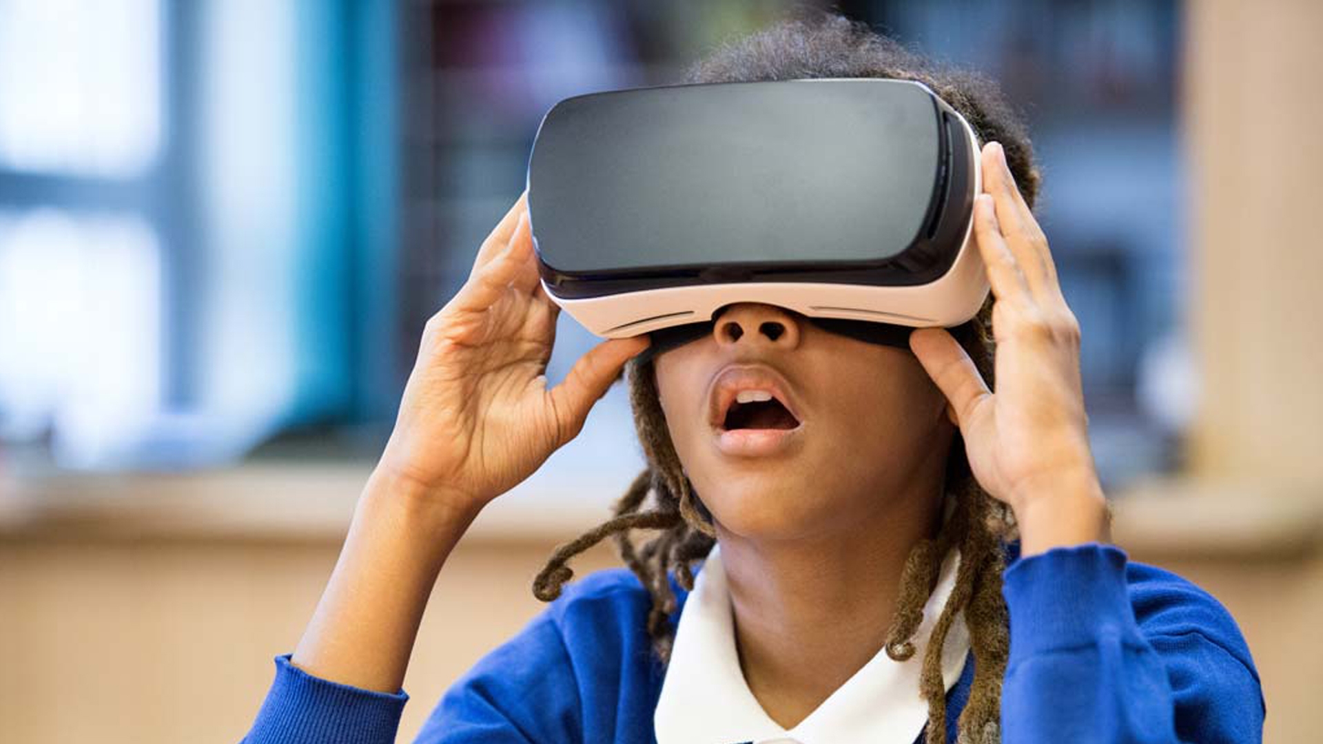 Woman using VR