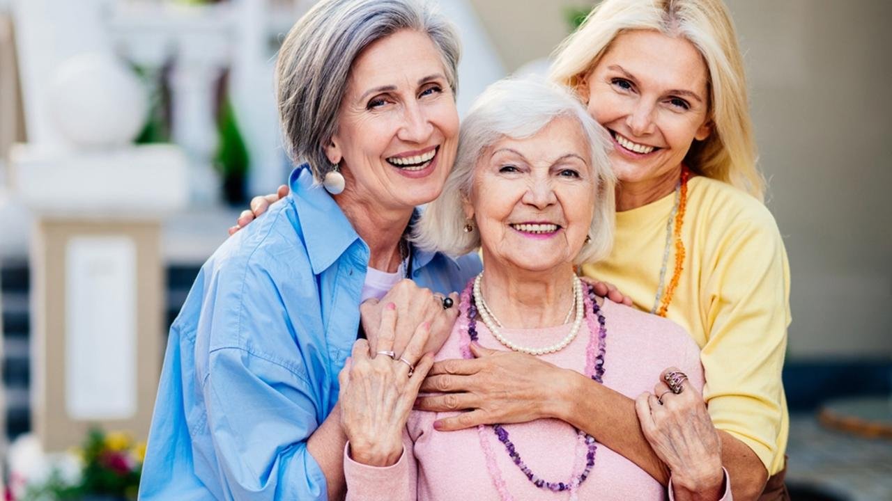 Happy older friends