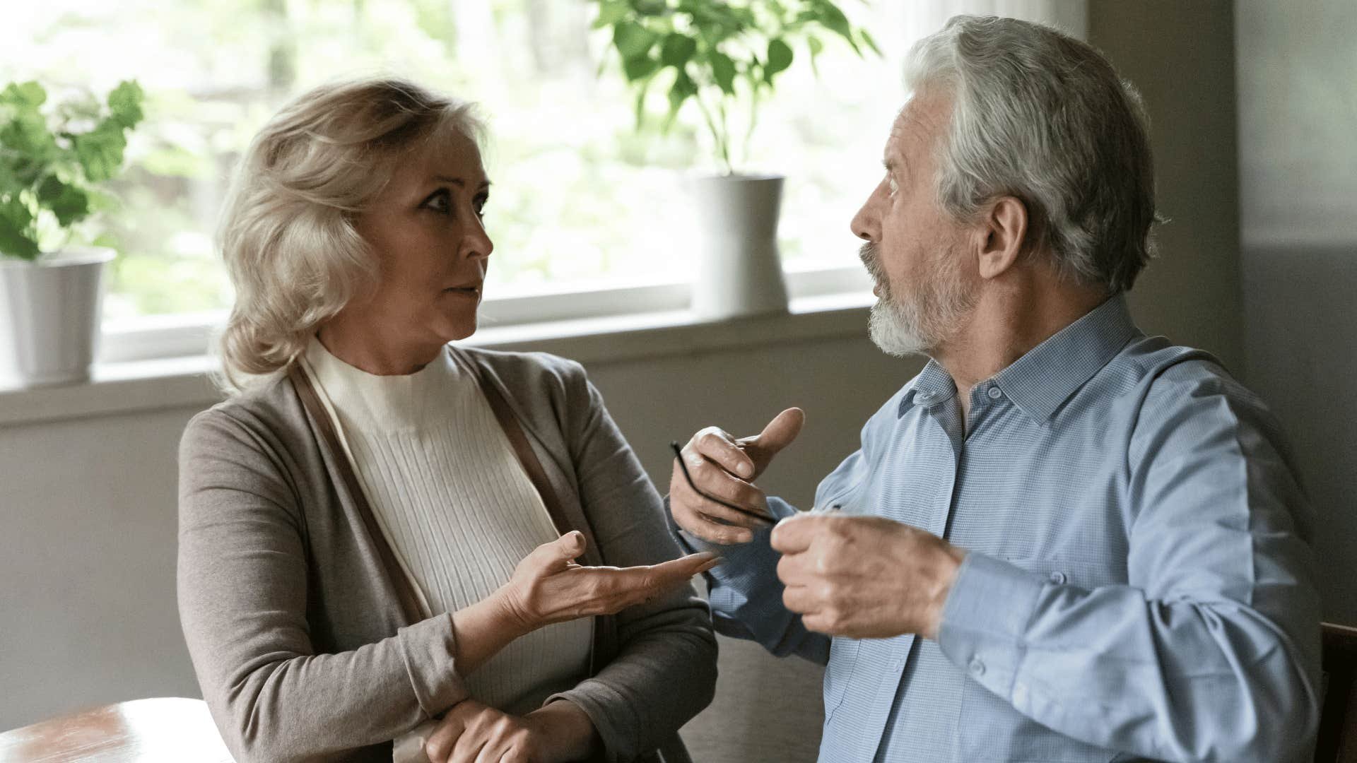 Older person arguing