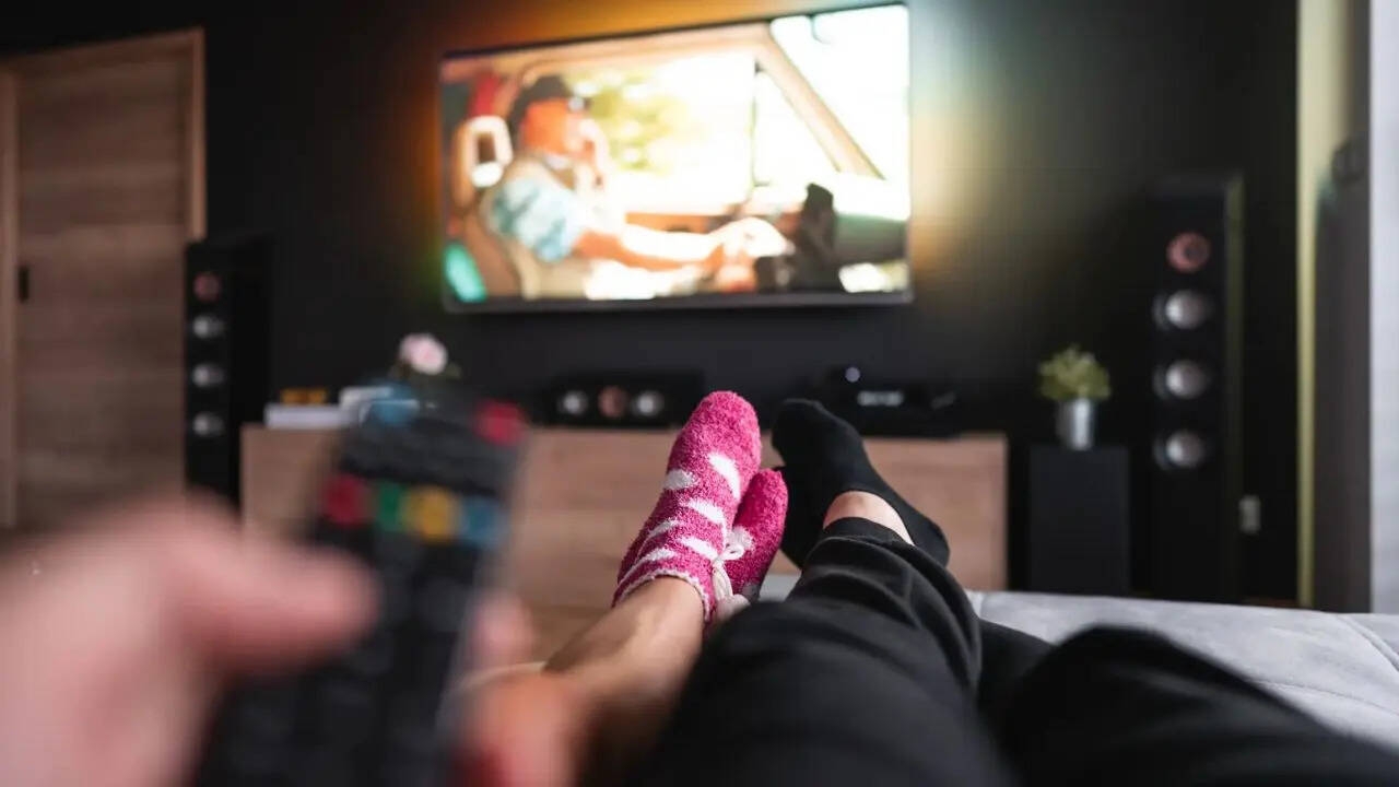 Person watching movie