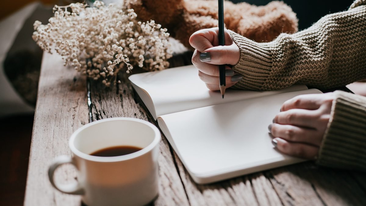 Quiet person journaling