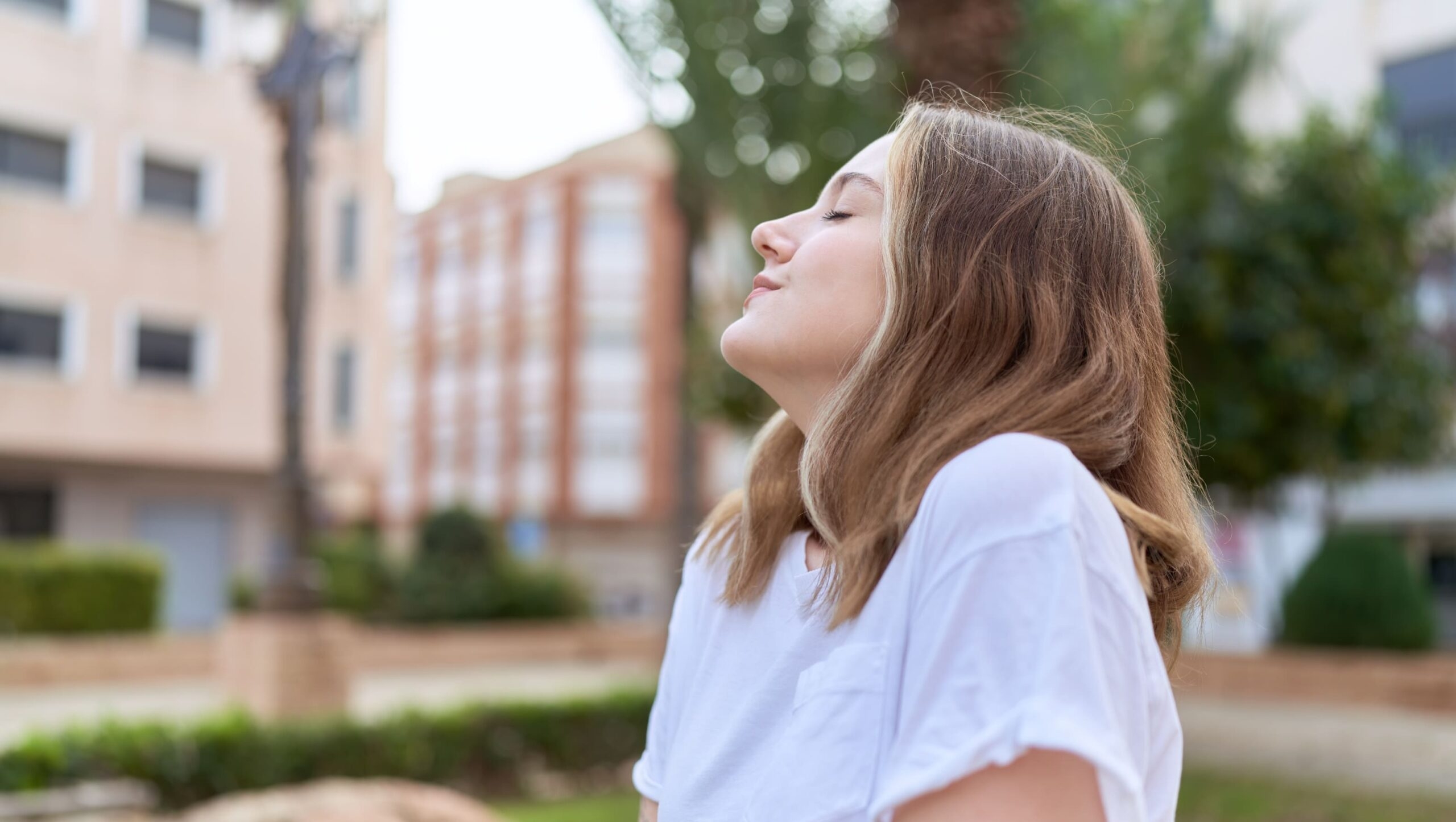 Quiet person smiling
