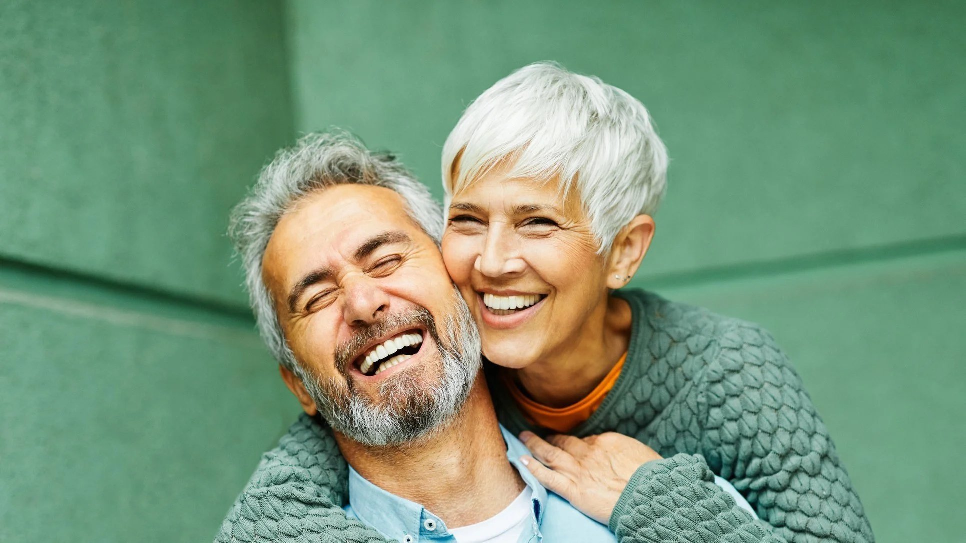 Smiling older couple