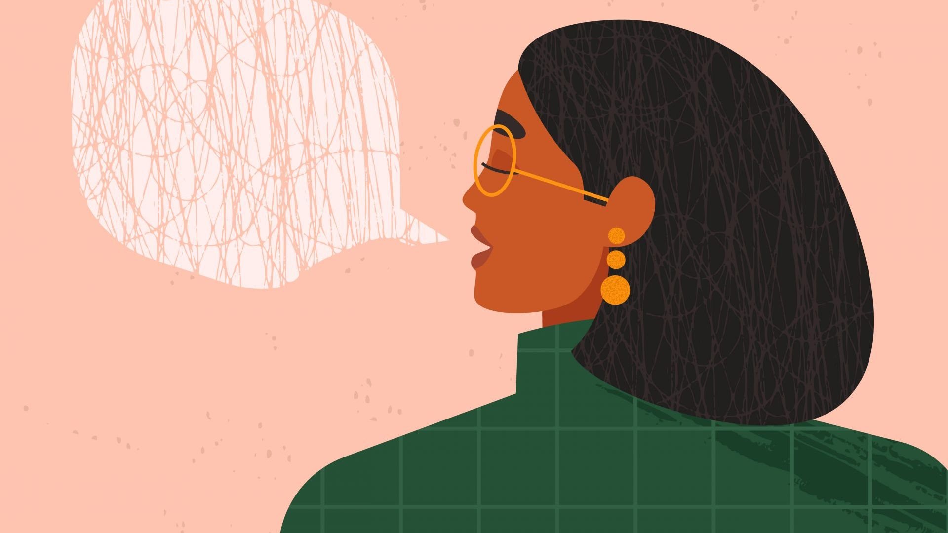 Thoughtful person talking