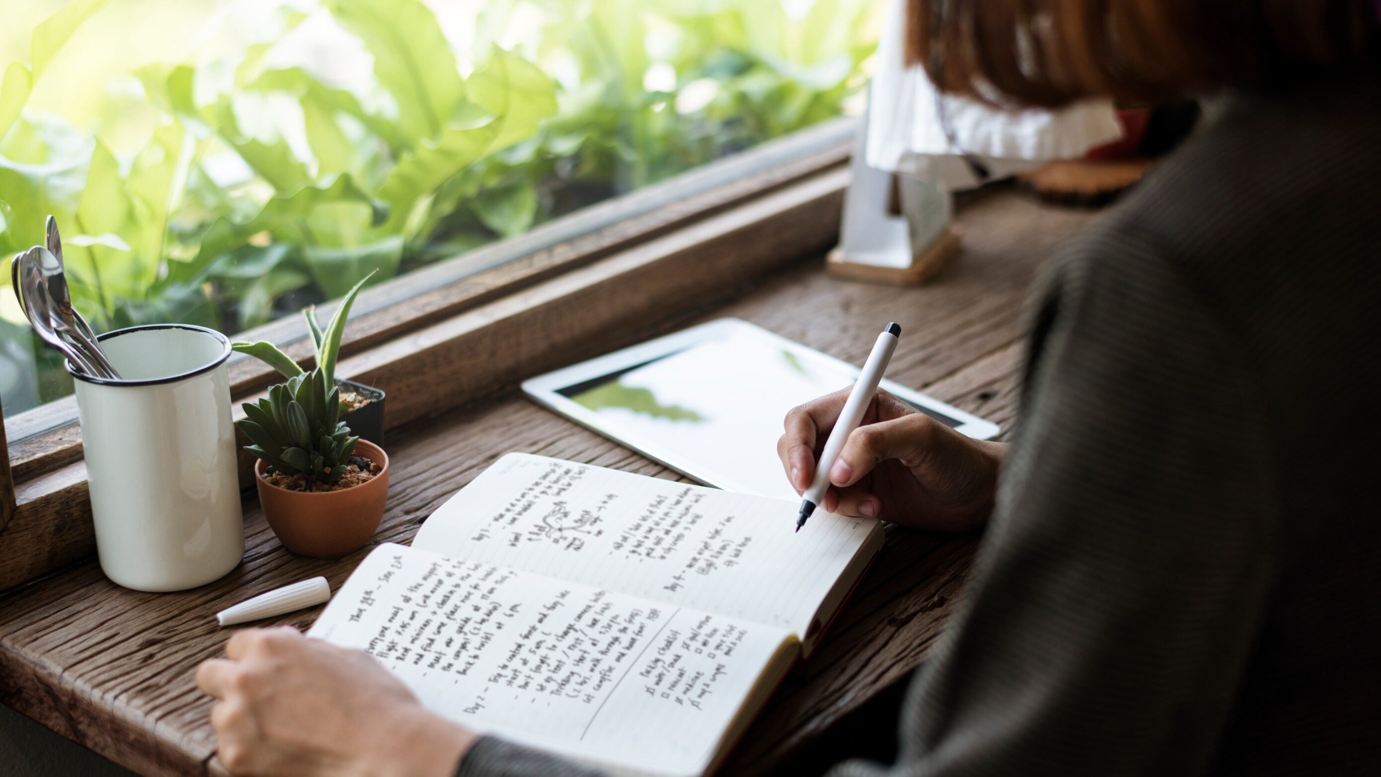 Woman journaling