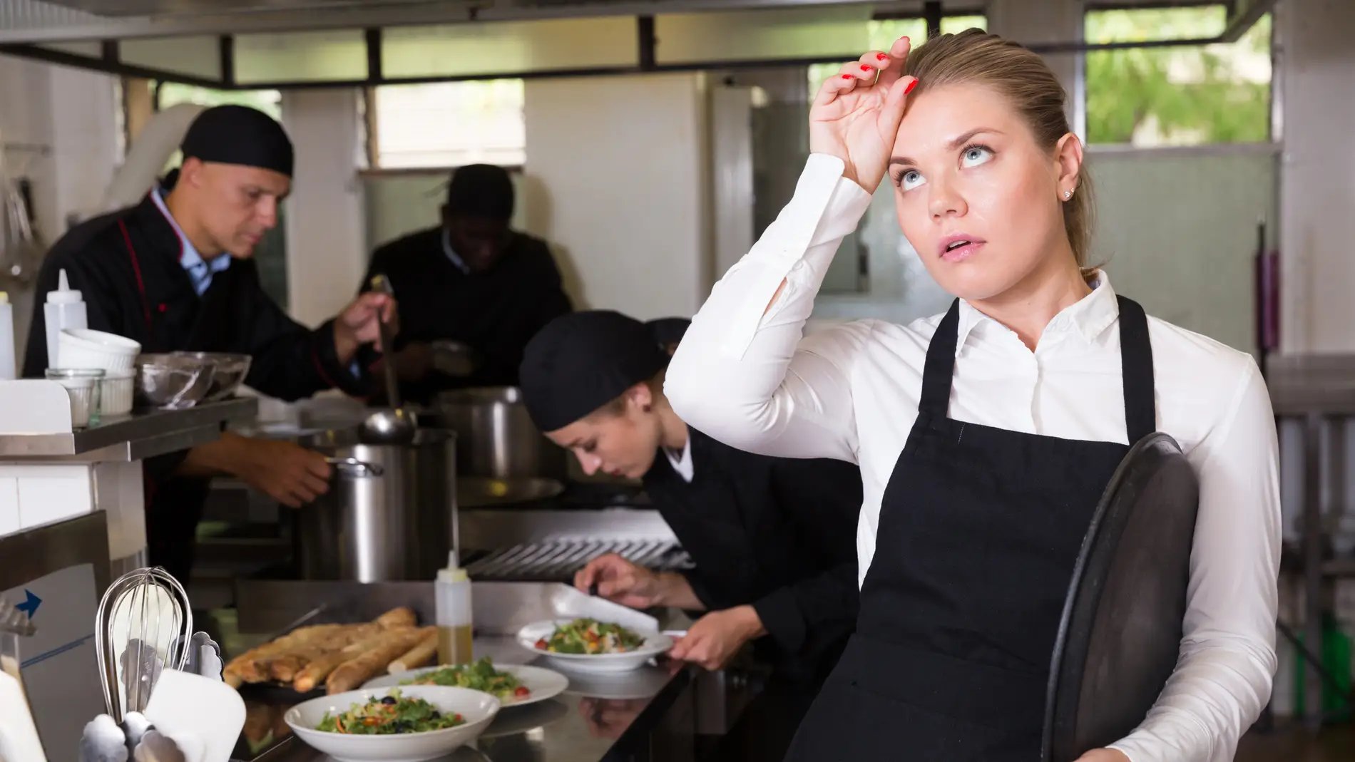 Busy restaurant server