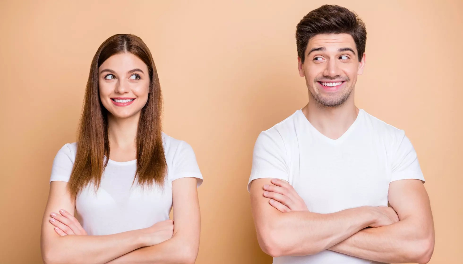 Calm couple smiling