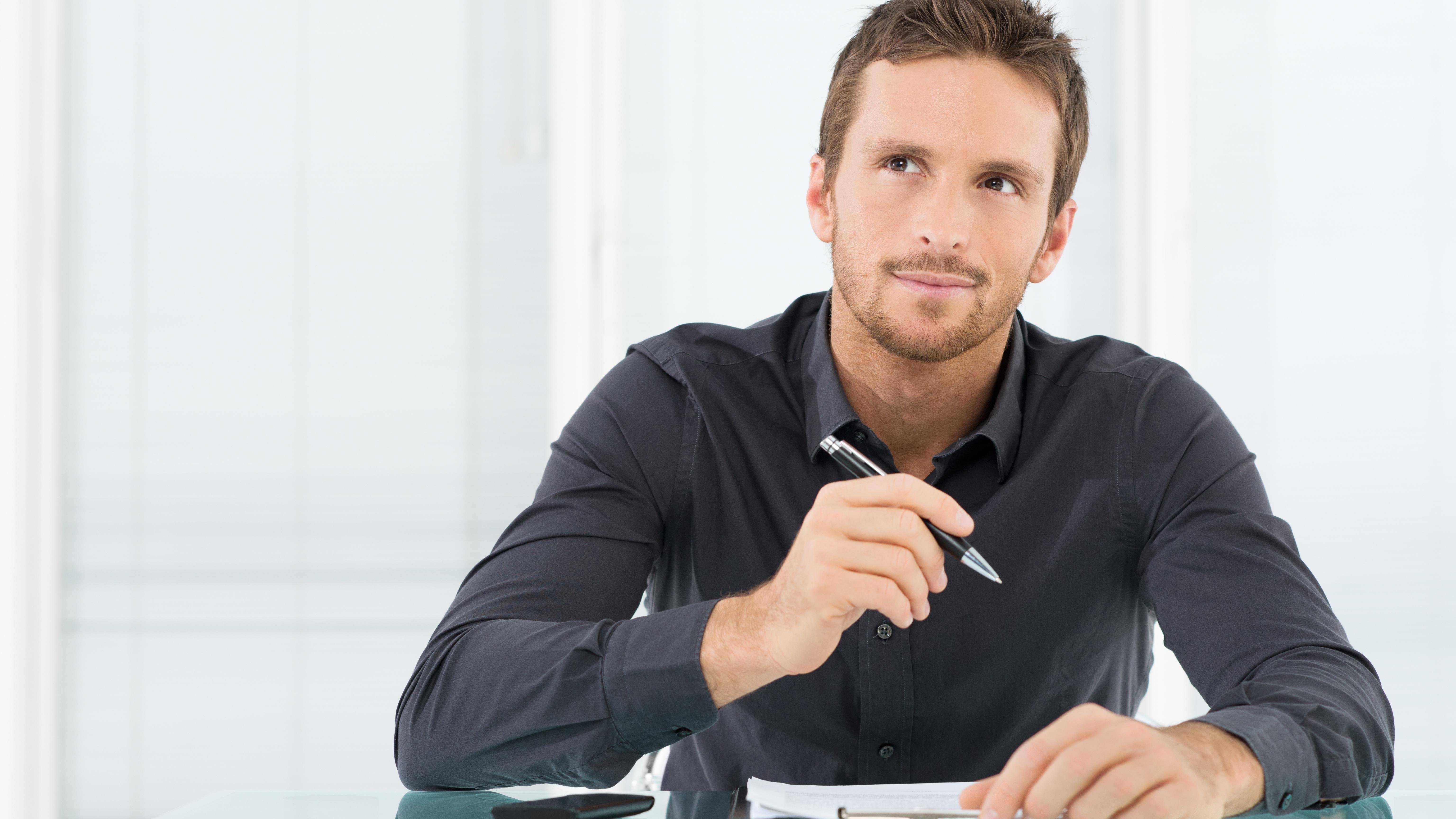 Confident person writing