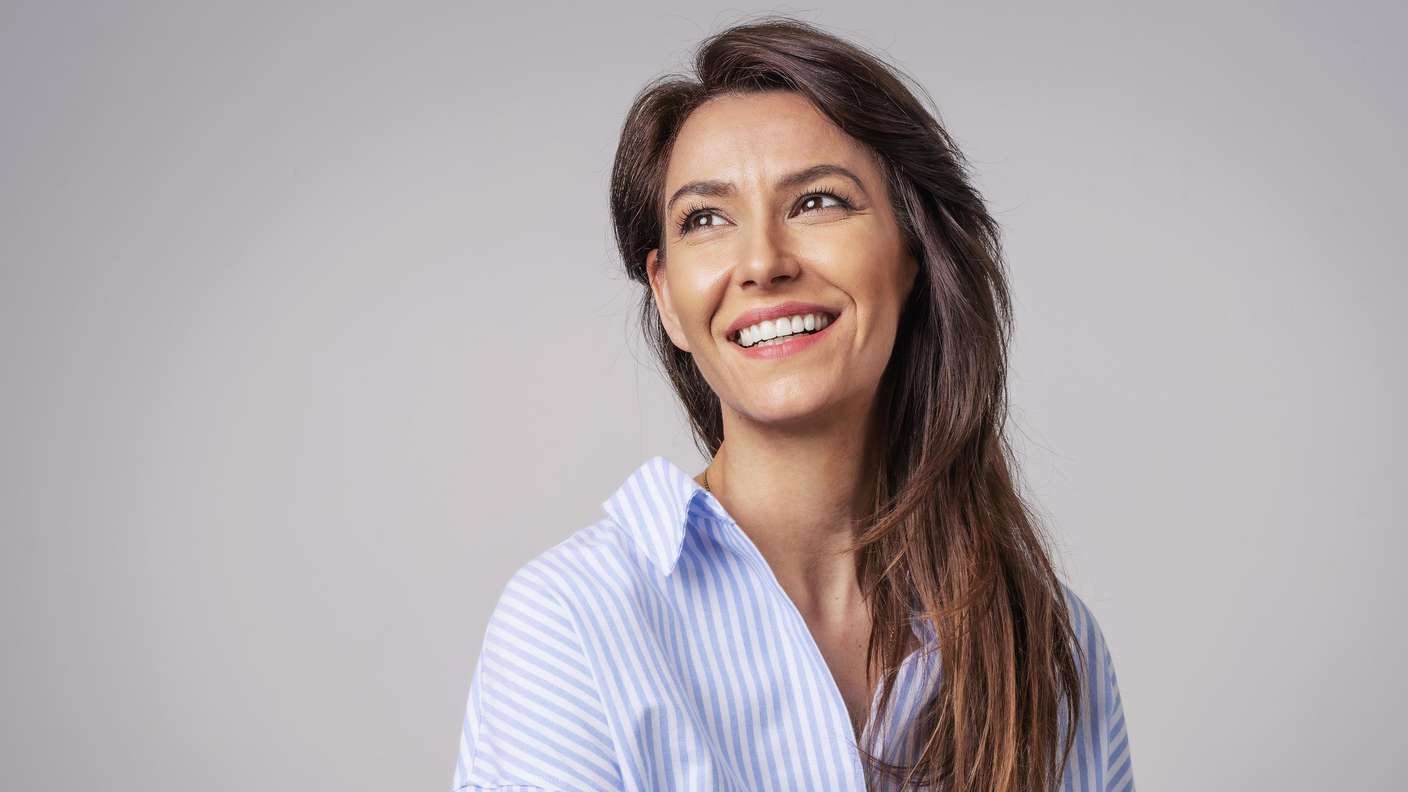 Confident woman smiling