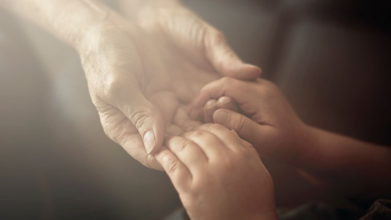 Grandparent hands